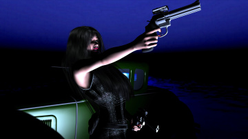 Картинка 3д графика people люди девушка оружие автомобиль