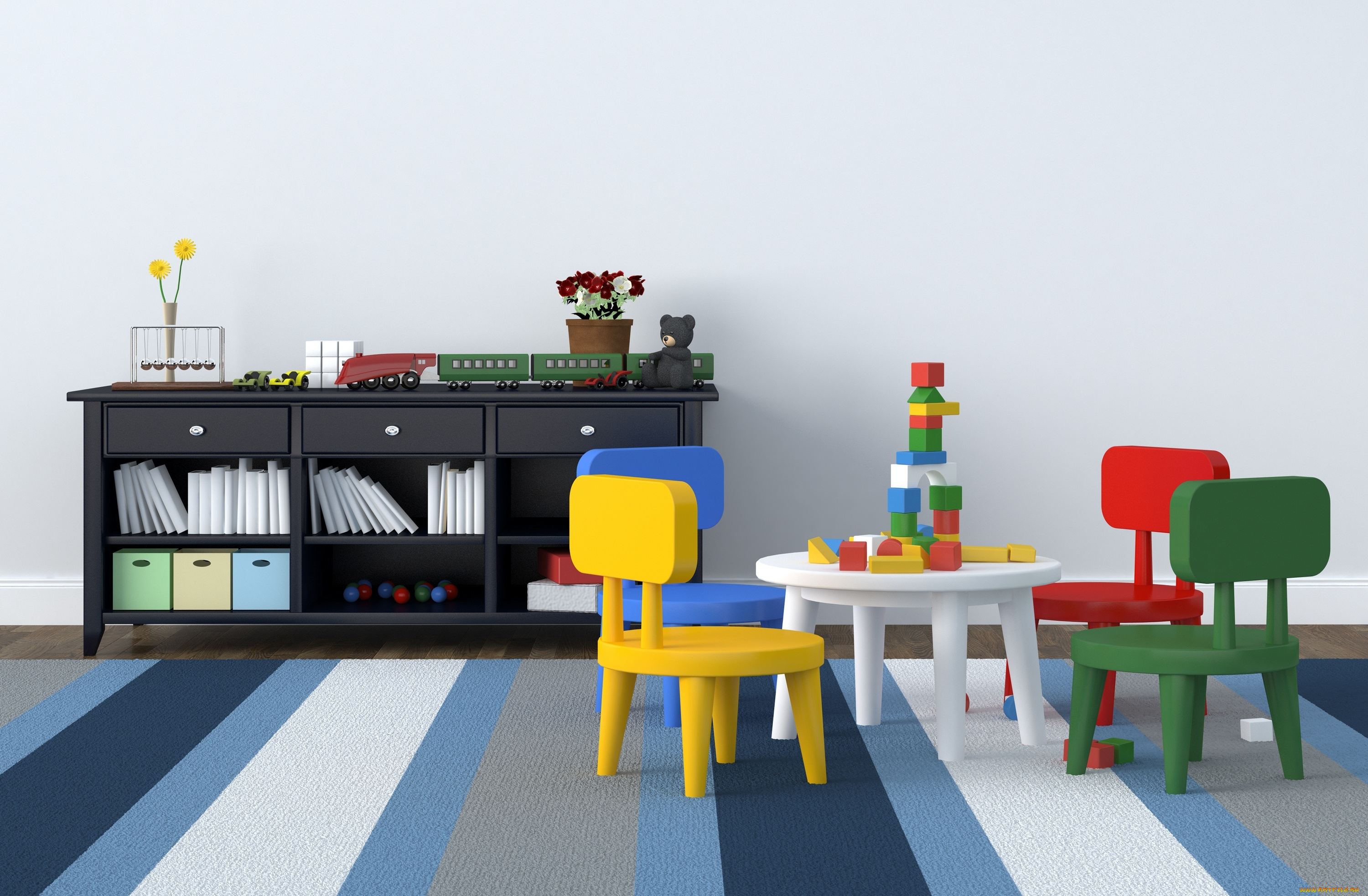 интерьер, детская, комната, стиль, мебель, игрушки, детская