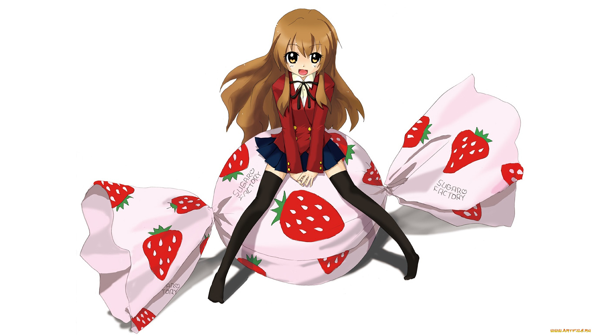 аниме, toradora, девушка, взгляд, фон