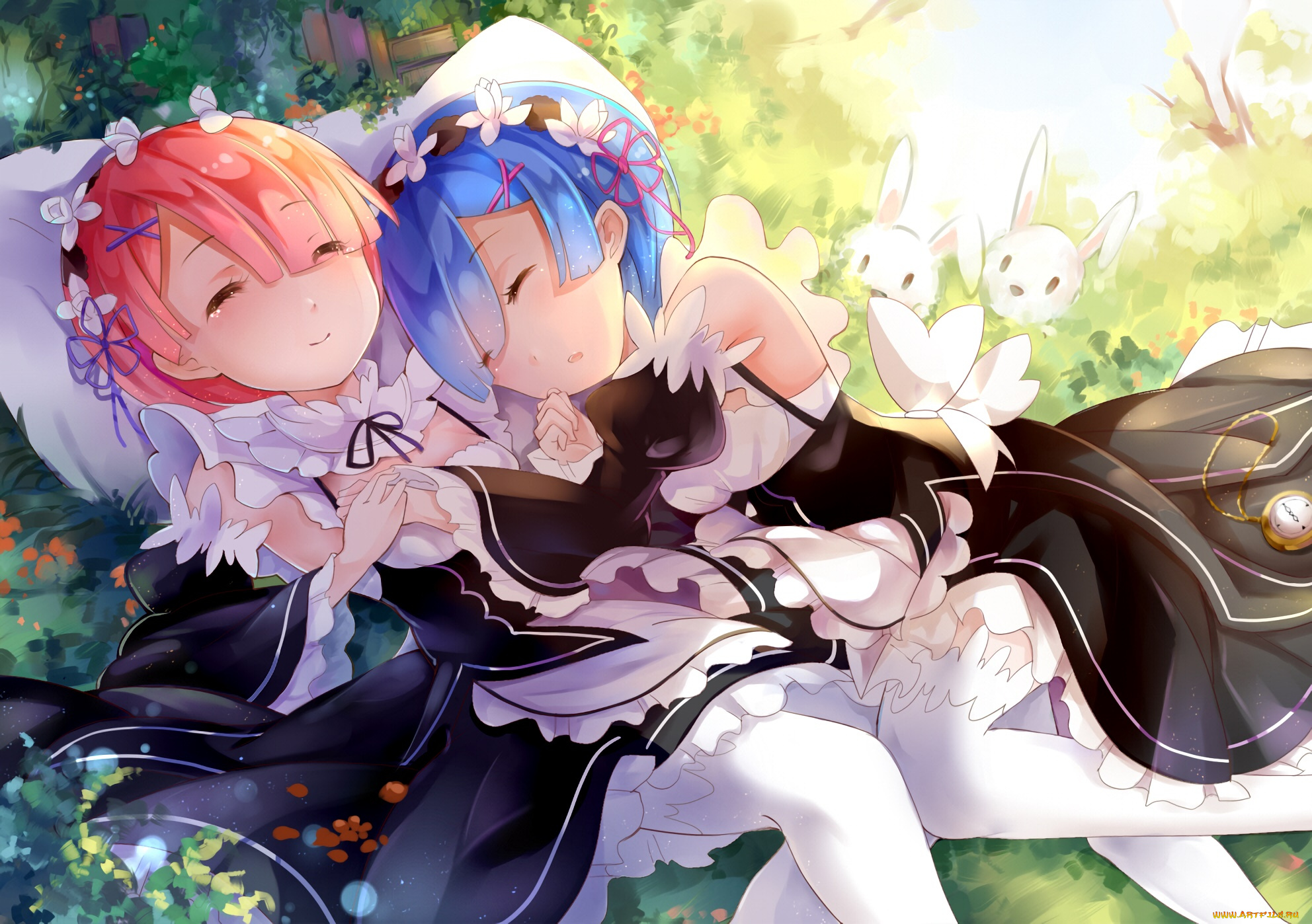 аниме, re, , zero, kara, hajimeru, isekai, seikatsu, взгляд, девушки, фон