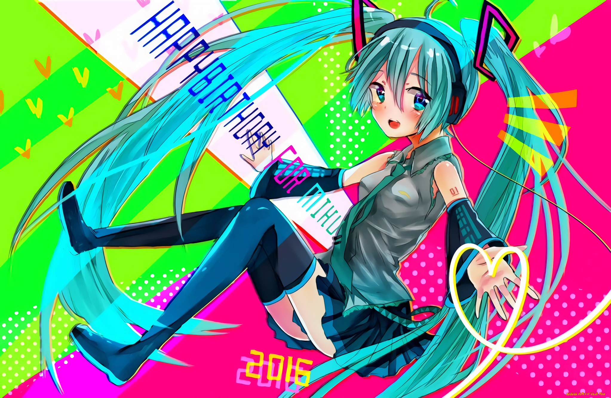 аниме, vocaloid, hatsune, miku