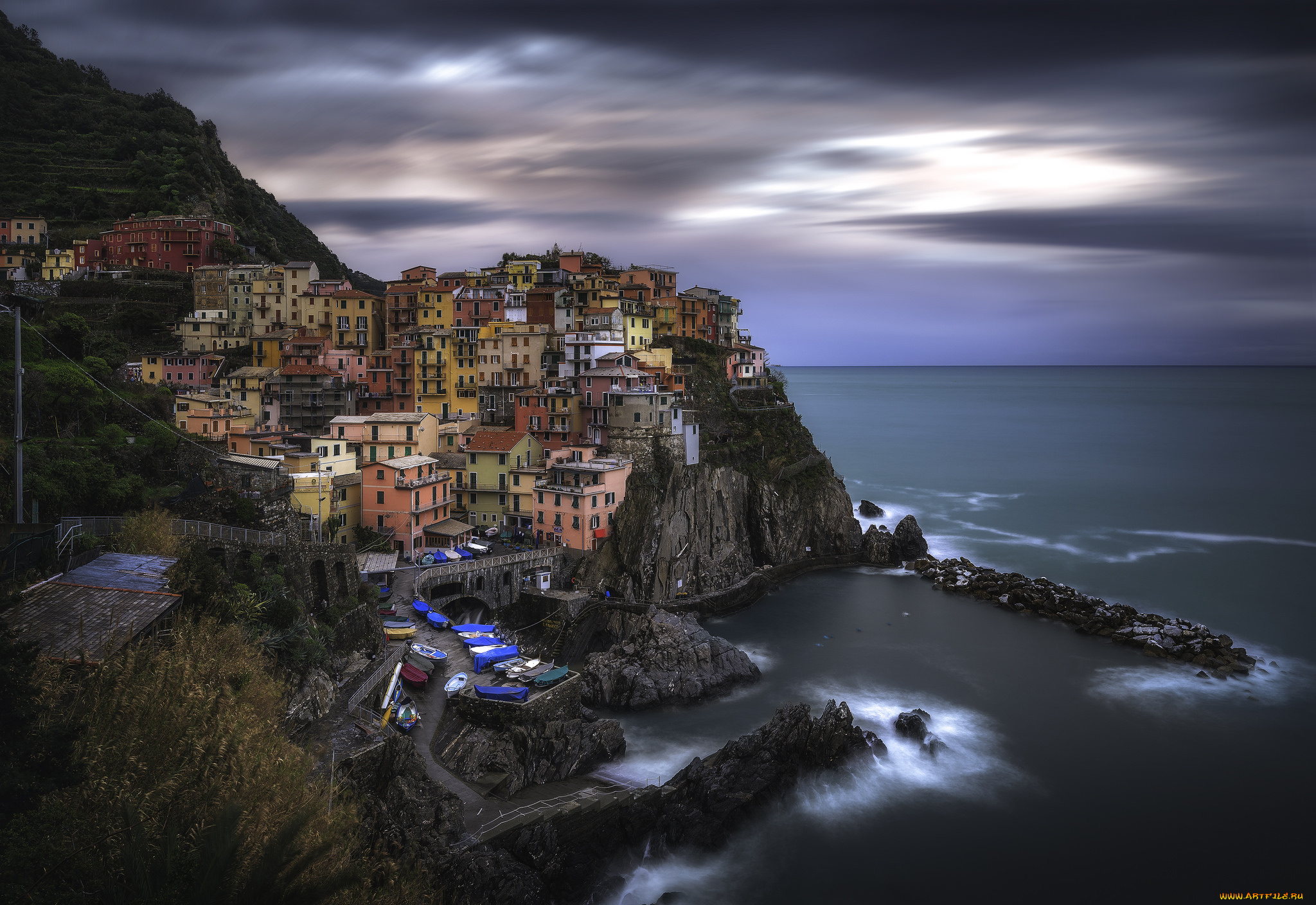 manarola, города, -, панорамы, побережье