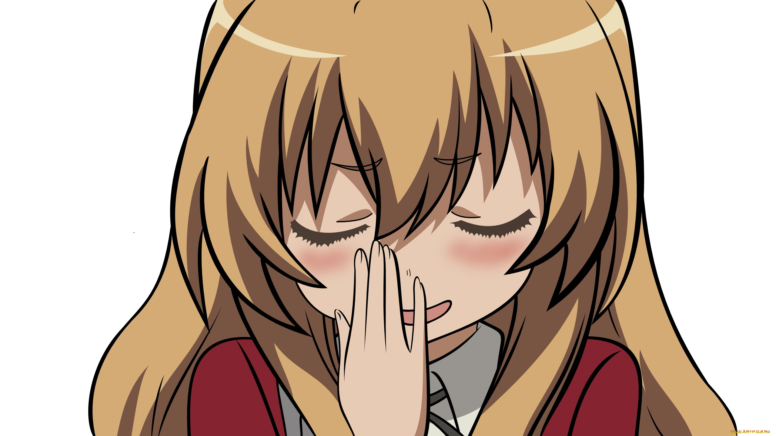 аниме, toradora, девушка, взгляд, фон