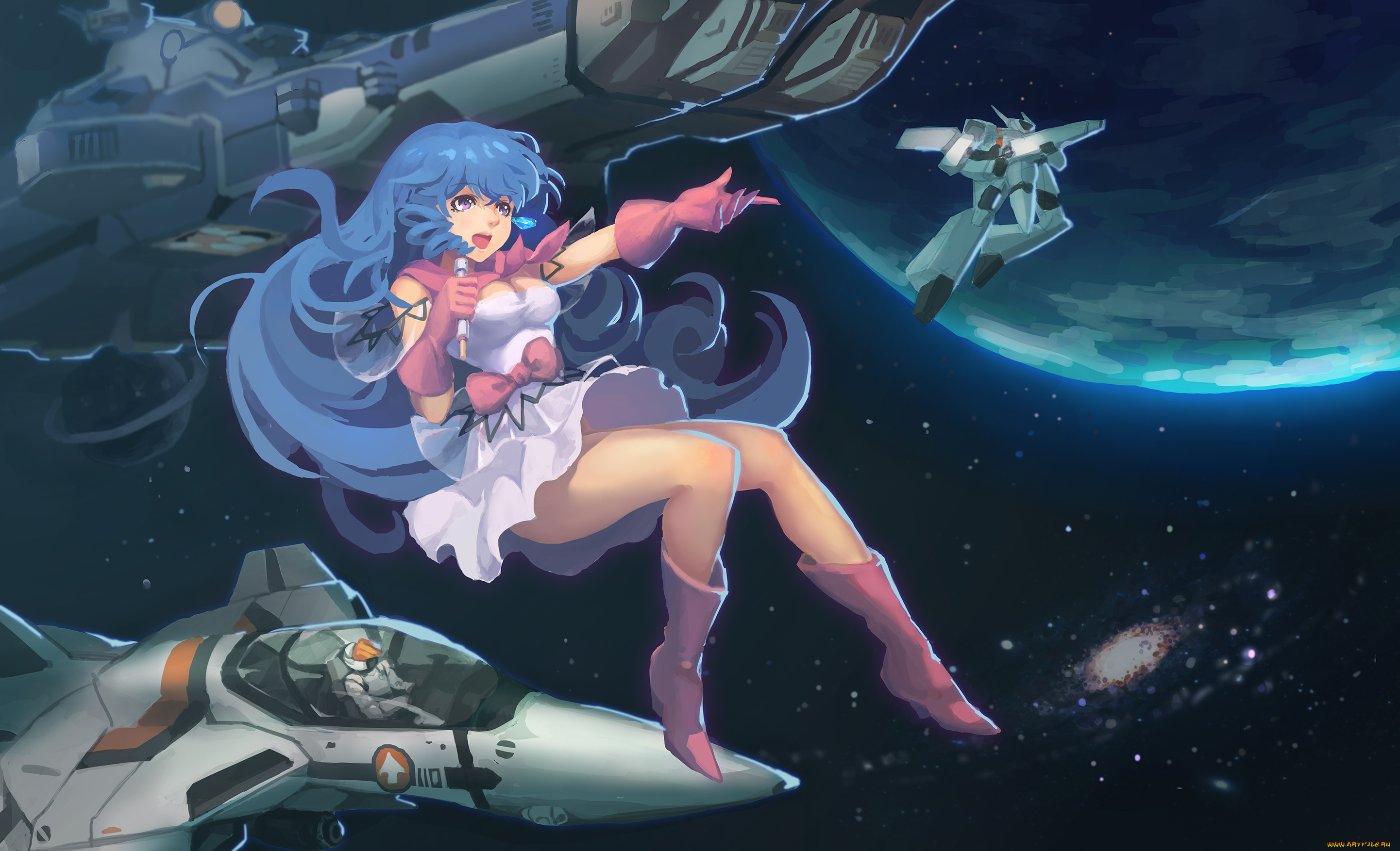 аниме, macross, frontier, девушка