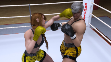 Картинка 3д+графика спорт+ sport девушки взгляд фон грудь ринг бокс