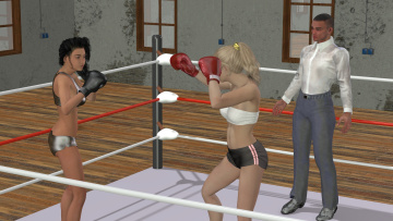 Картинка 3д+графика спорт+ sport фон девушки взгляд бокс ринг грудь