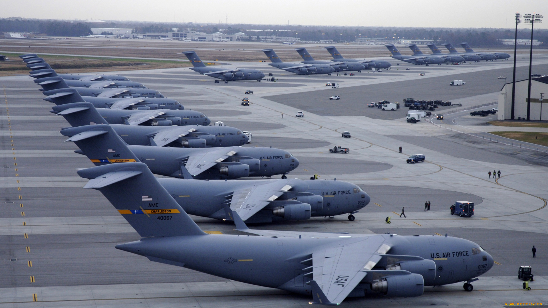 авиация, военно-транспортные, самолёты, boeing, c17, globemaster, three, военный, самолет, военно, воздушные, силы, cша