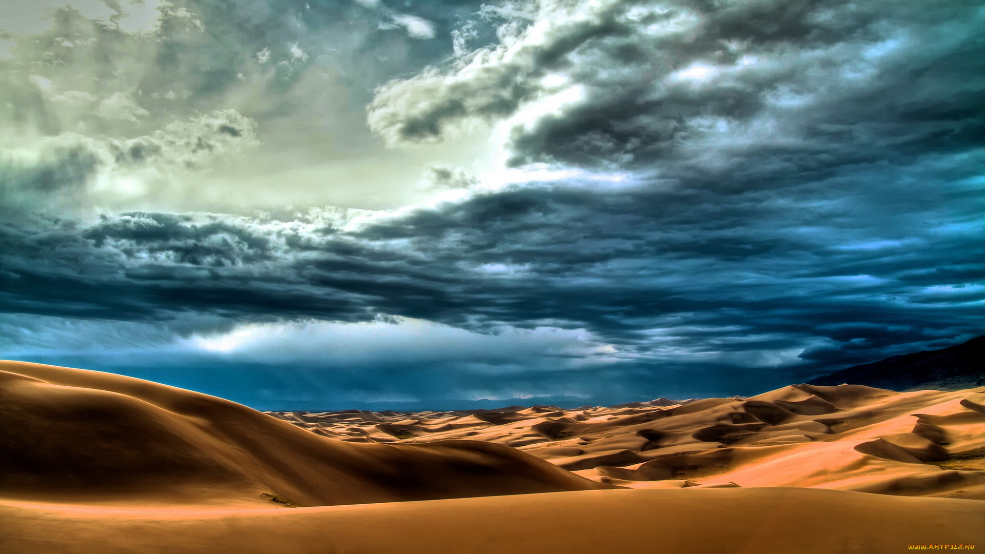 природа, пустыни, облака, тучи, небо, песок