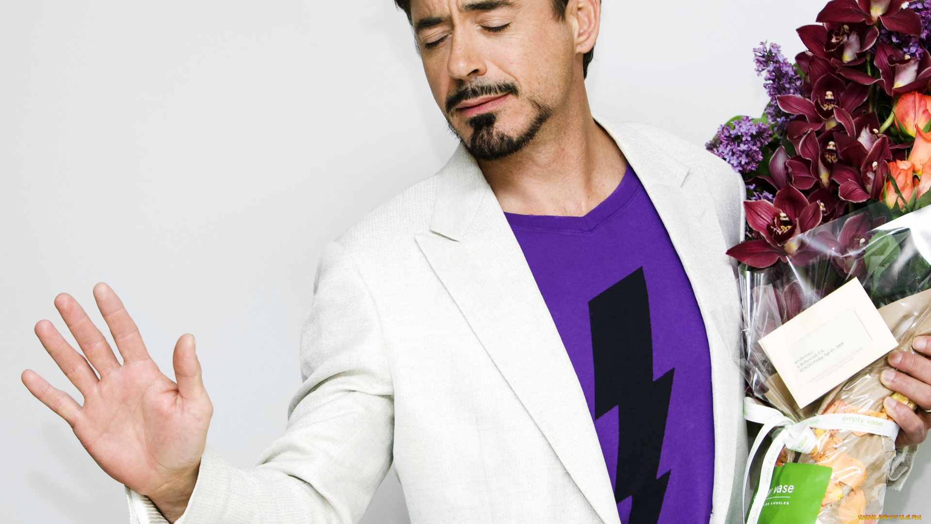 robert, downey, jr, мужчины, букет