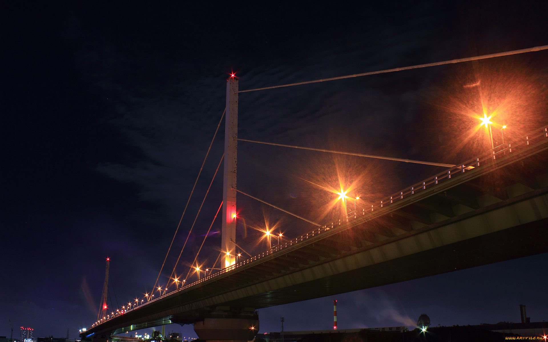 города, мосты, освещения, ночь
