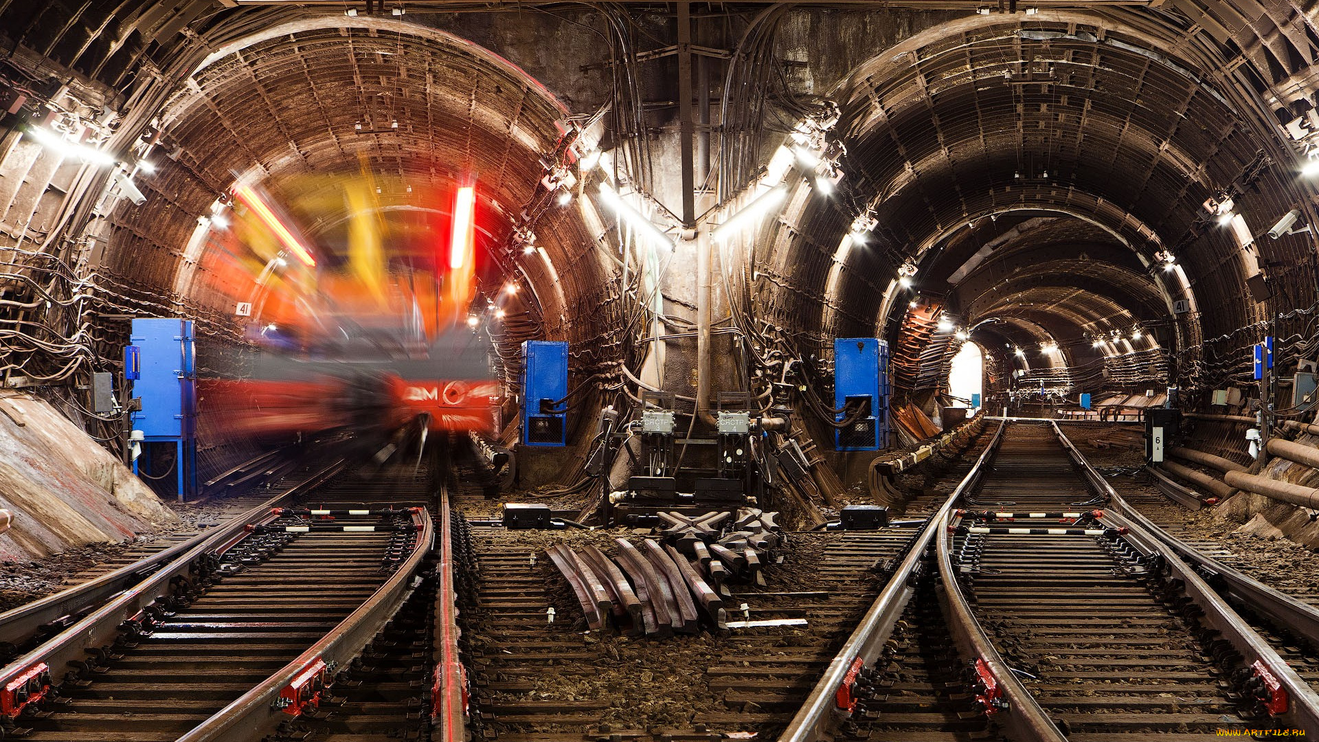 train, техника, метро, тоннели, путии, поезд, метрополитен, россия