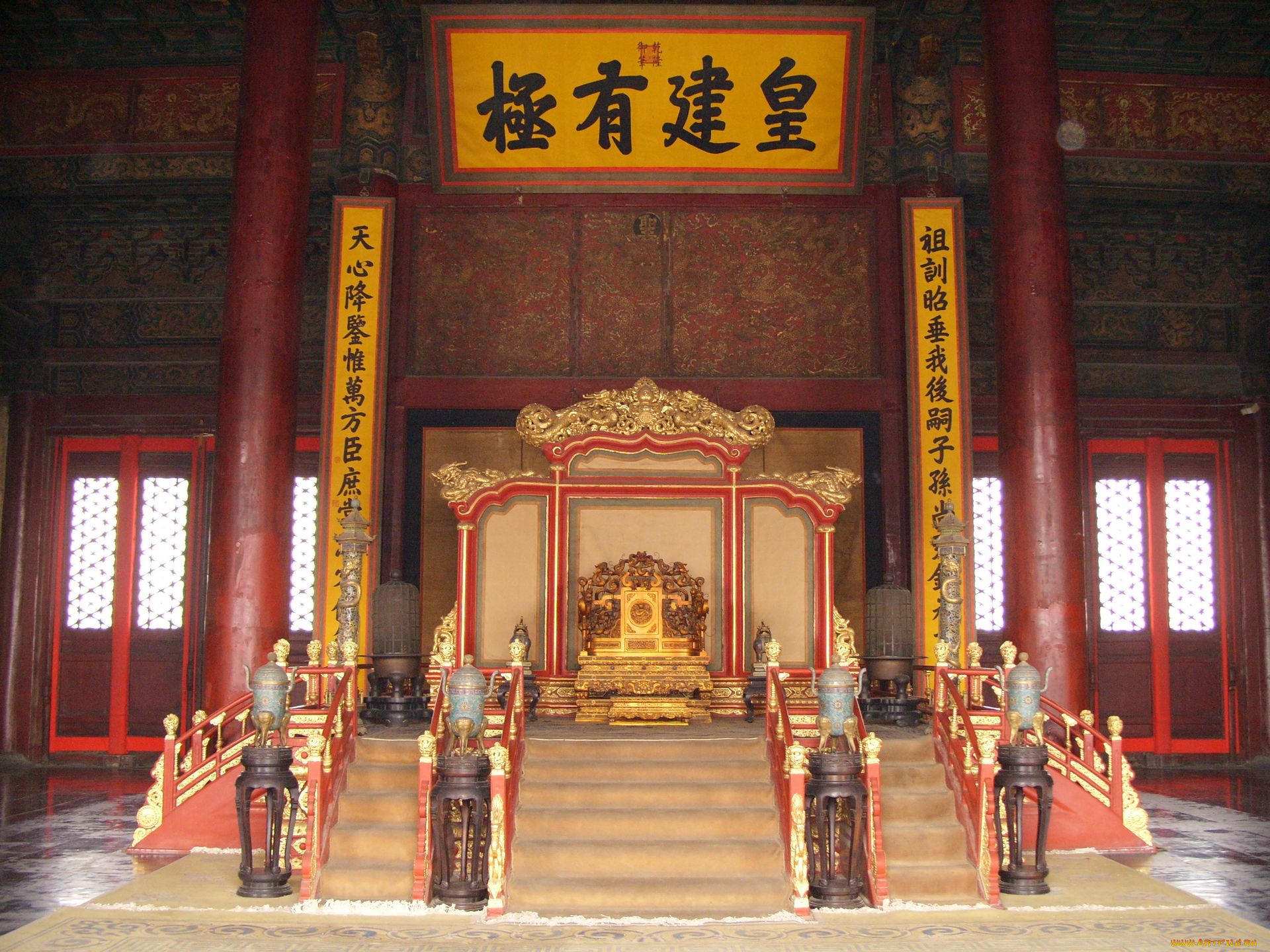 интерьер, убранство, роспись, храма, пекин