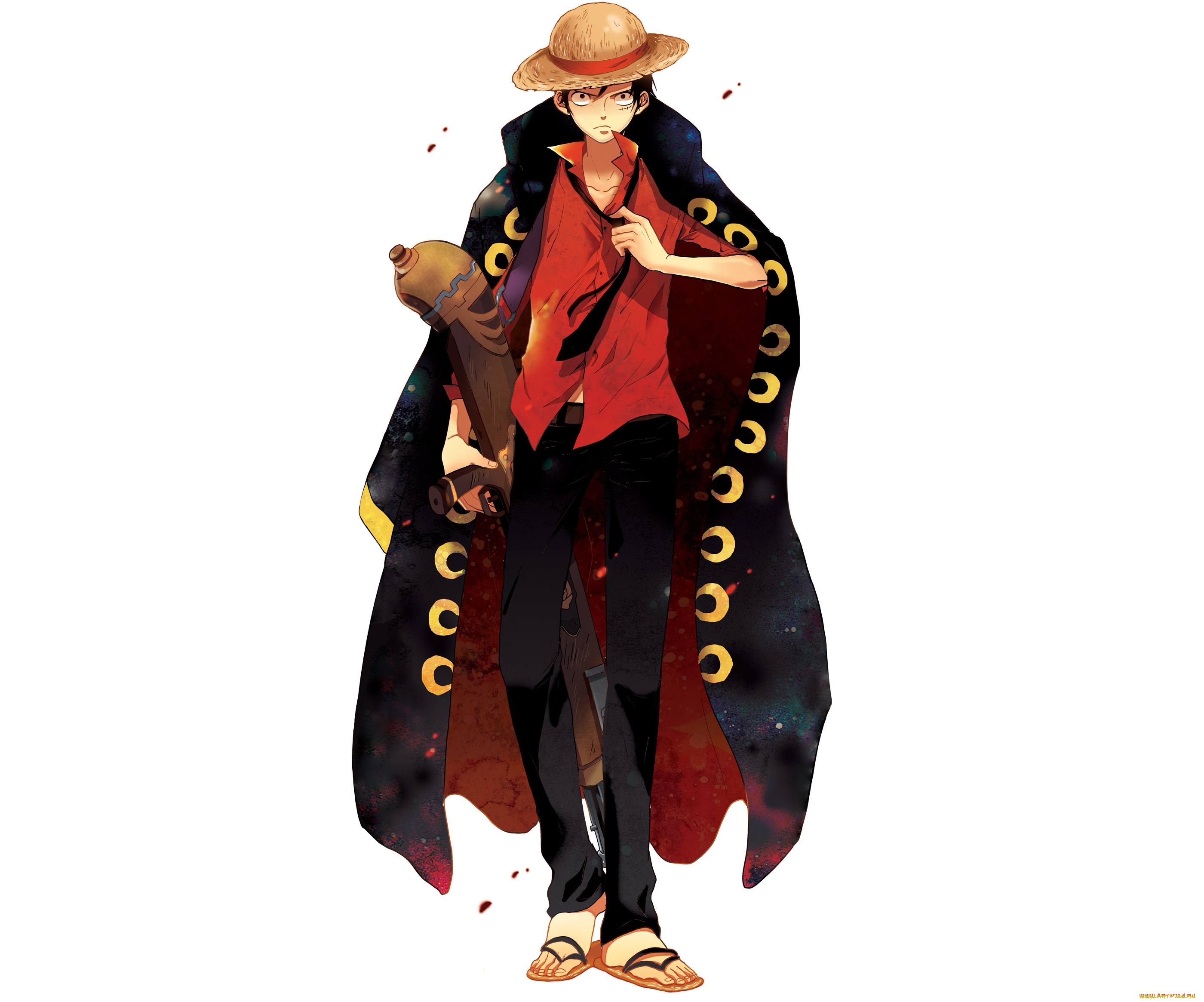 аниме, one, piece, оружие, мужчина, пират, шляпа, luffy, monkey, d