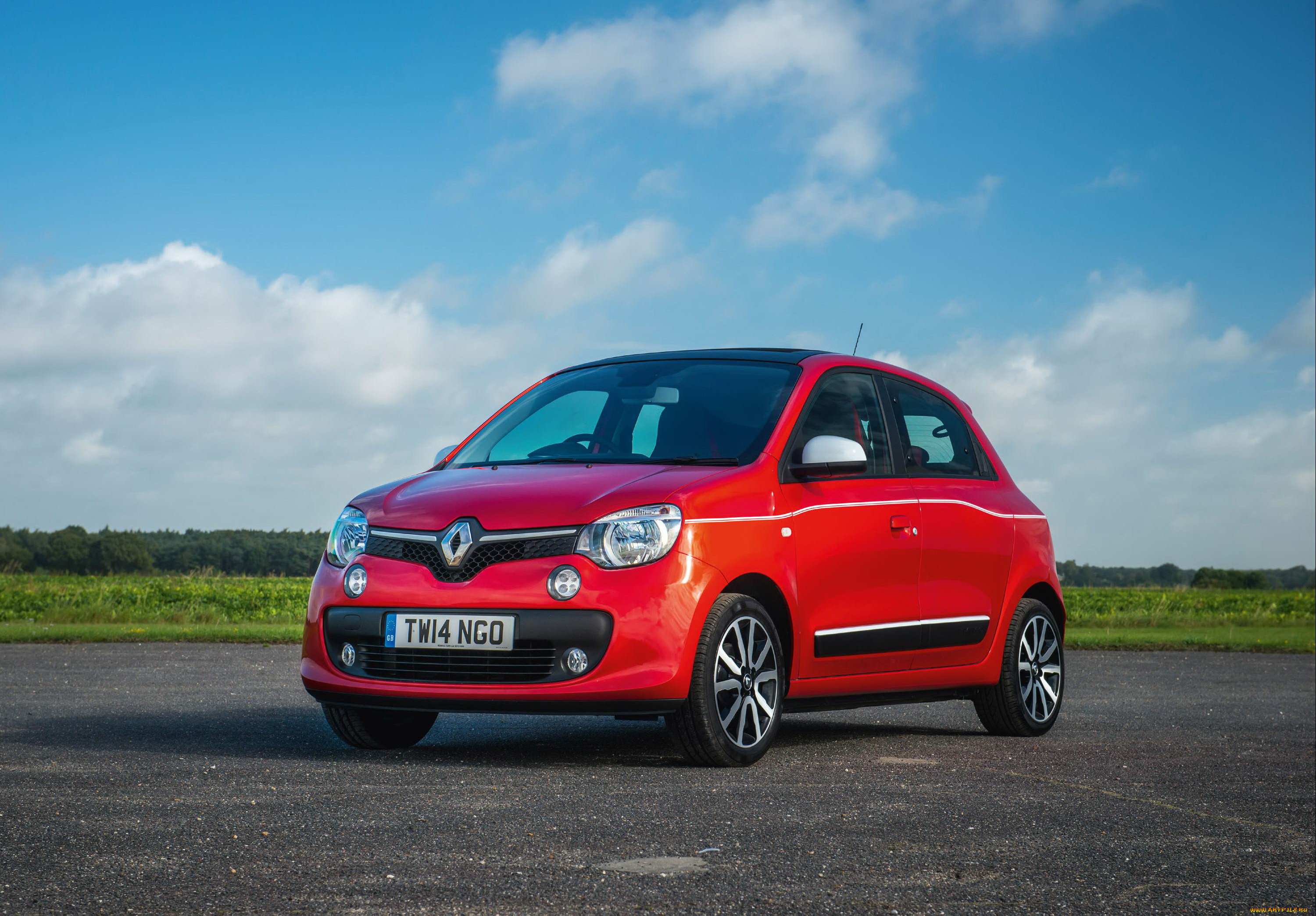 автомобили, renault, 2014г, красный, uk-spec, dynamique, twingo