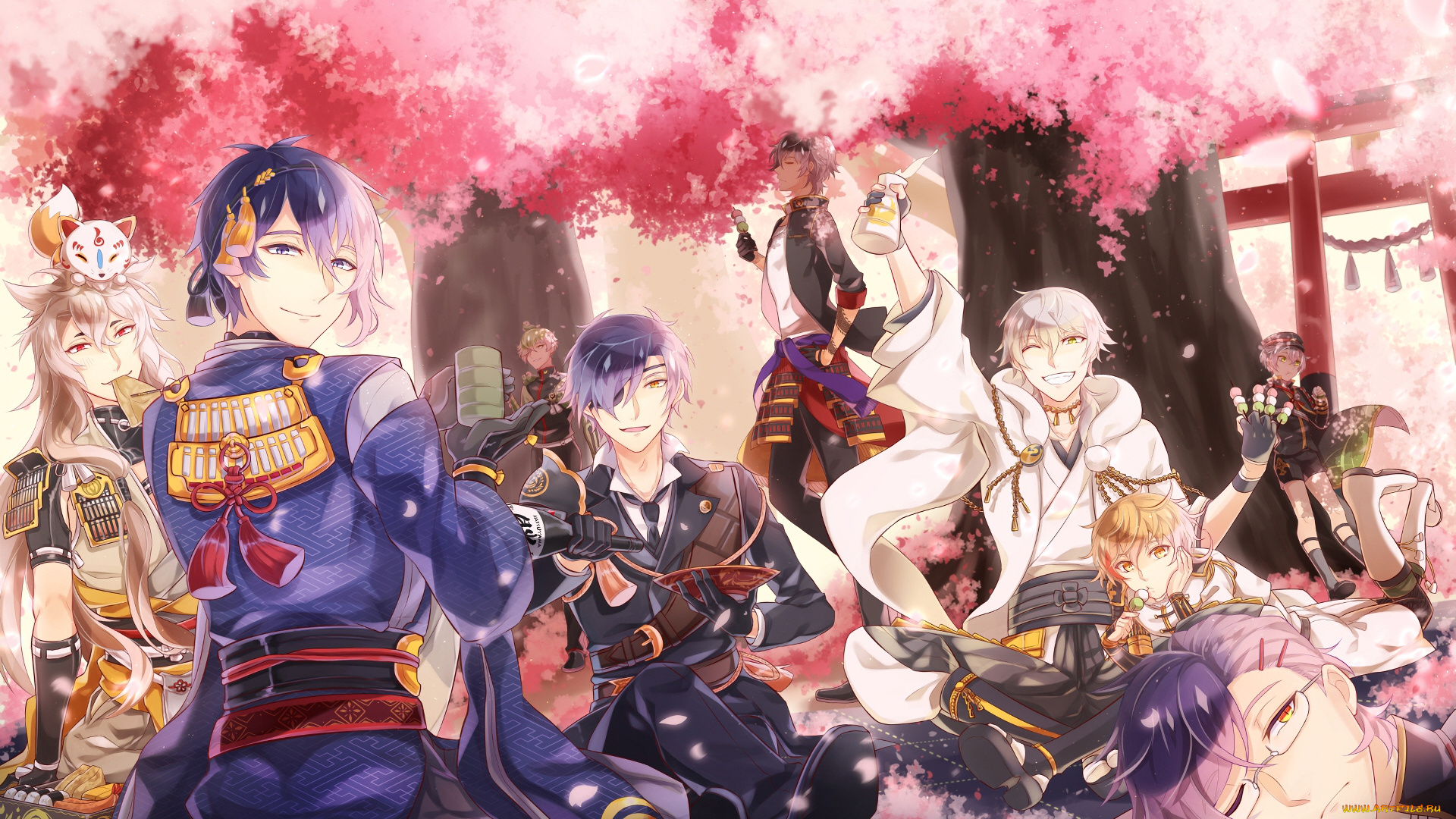 аниме, touken, ranbu, танец, мечей