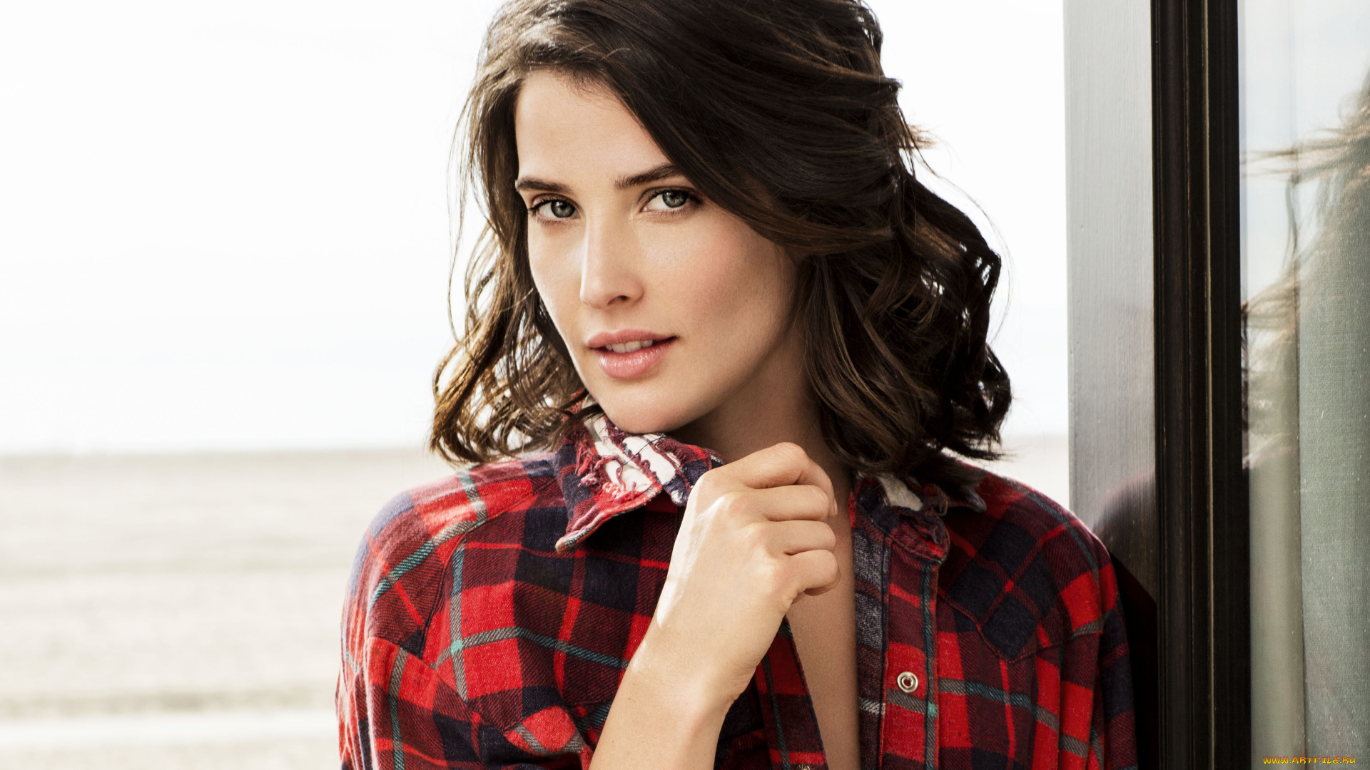 cobie, smulders, девушки, лицо, рубашка, шатенка, взгляд, актриса, cobie, smulders