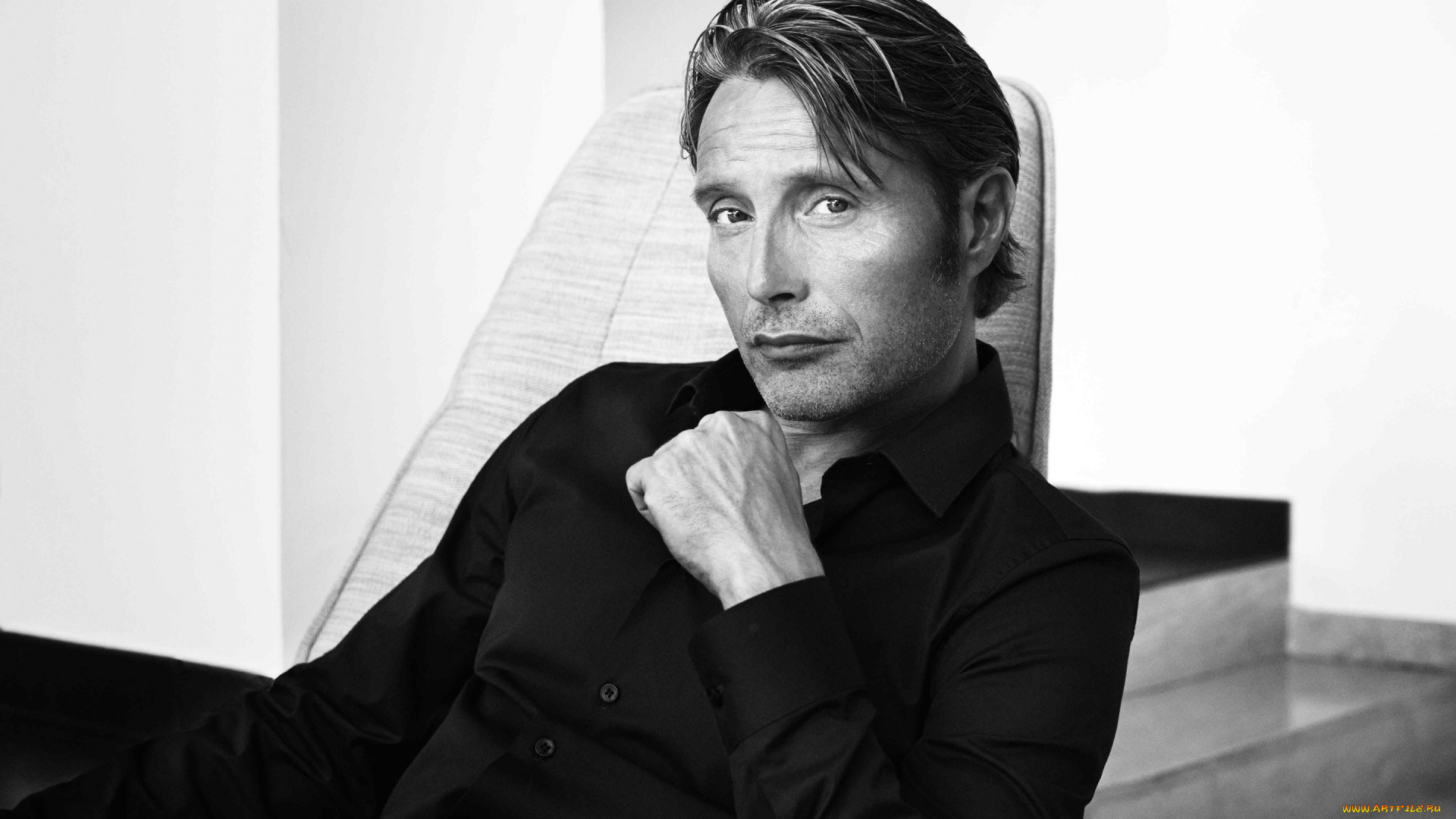 мужчины, mads, mikkelsen, монохром