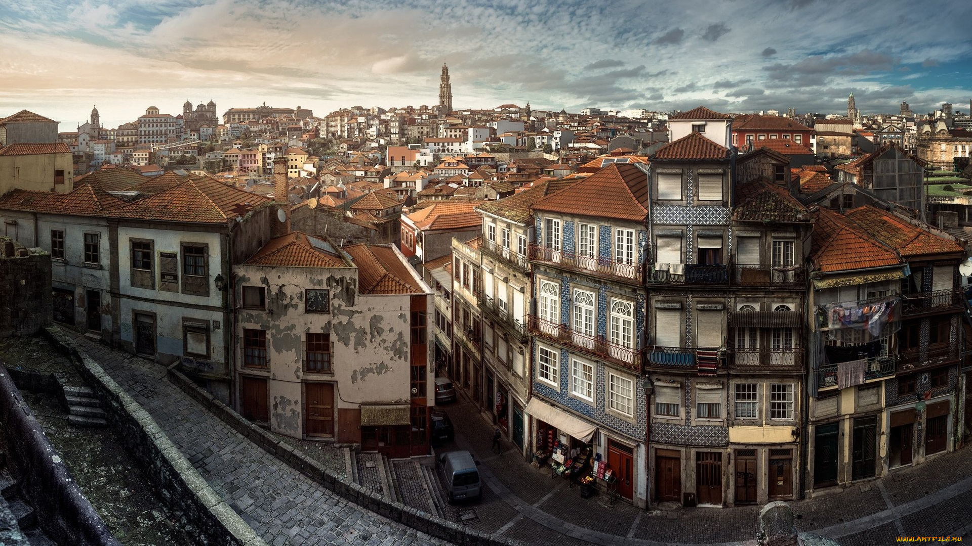 города, порту, , португалия, панорама
