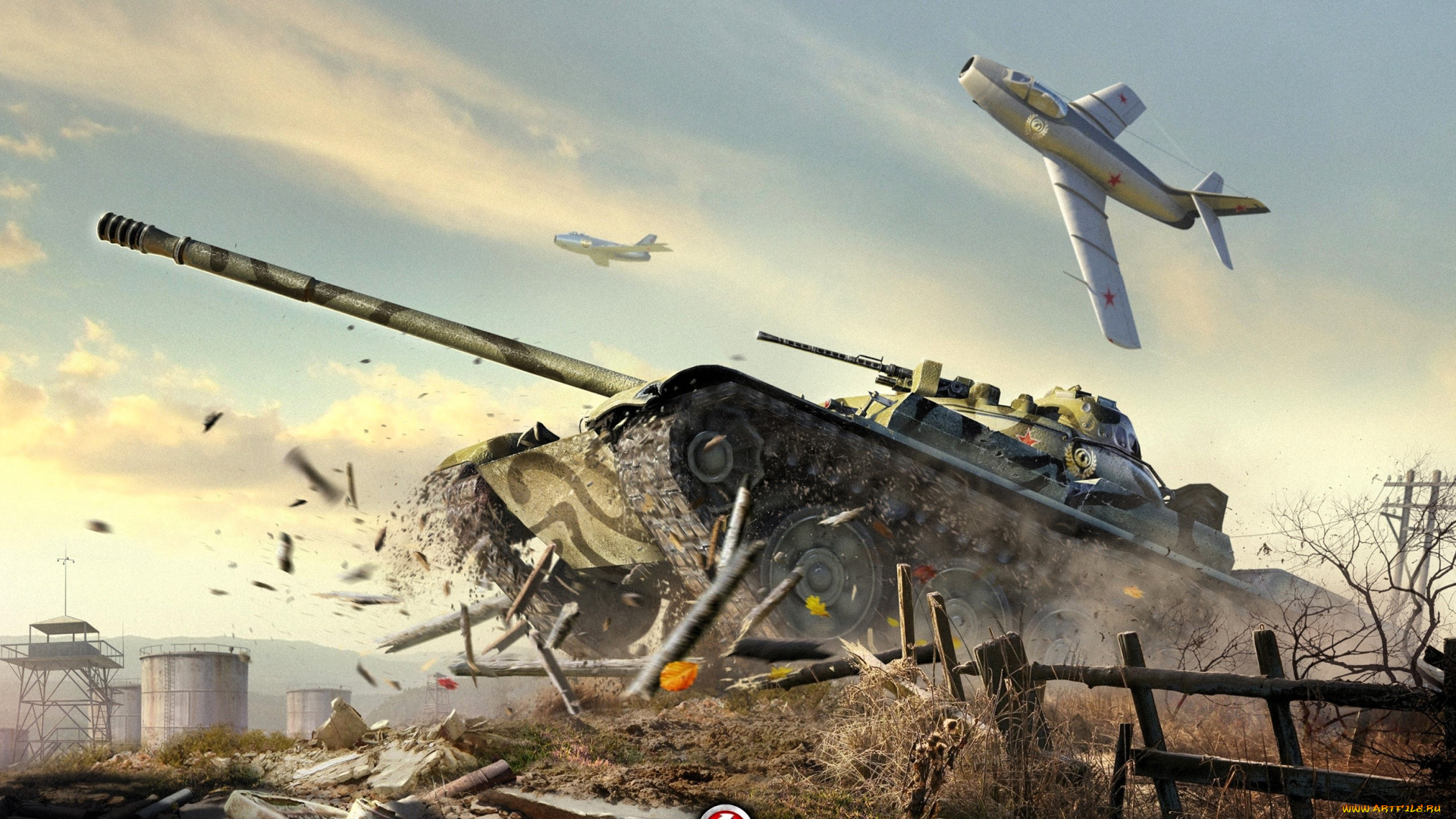 видео, игры, world, of, tanks, танк, самолеты, разрушения