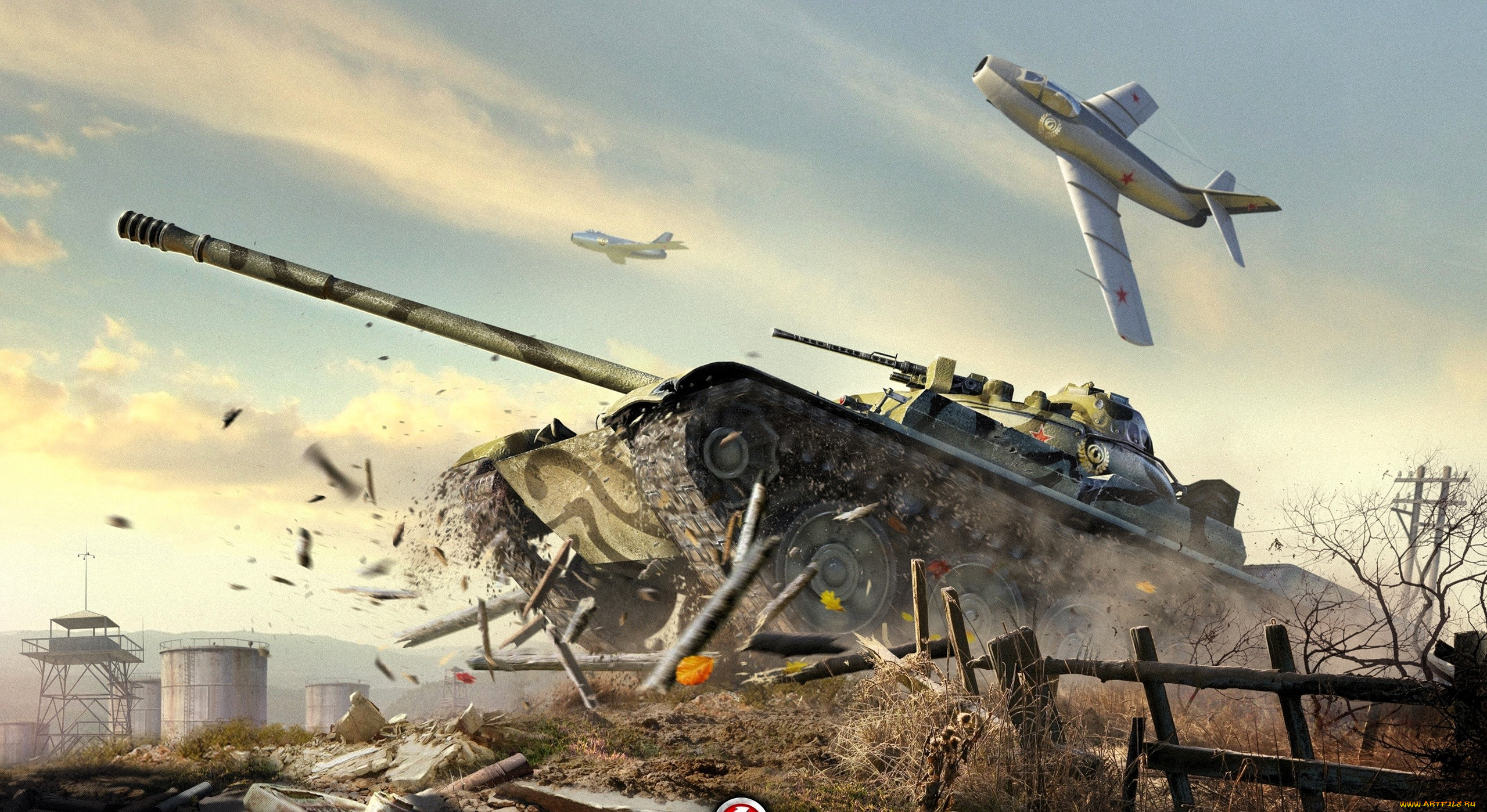 видео, игры, world, of, tanks, танк, самолеты, разрушения