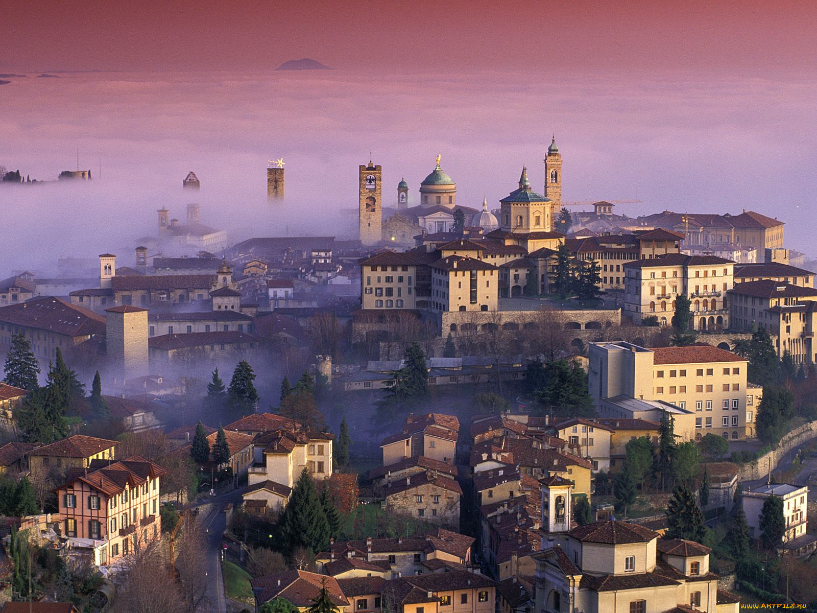 bergamo, italy, города, панорамы