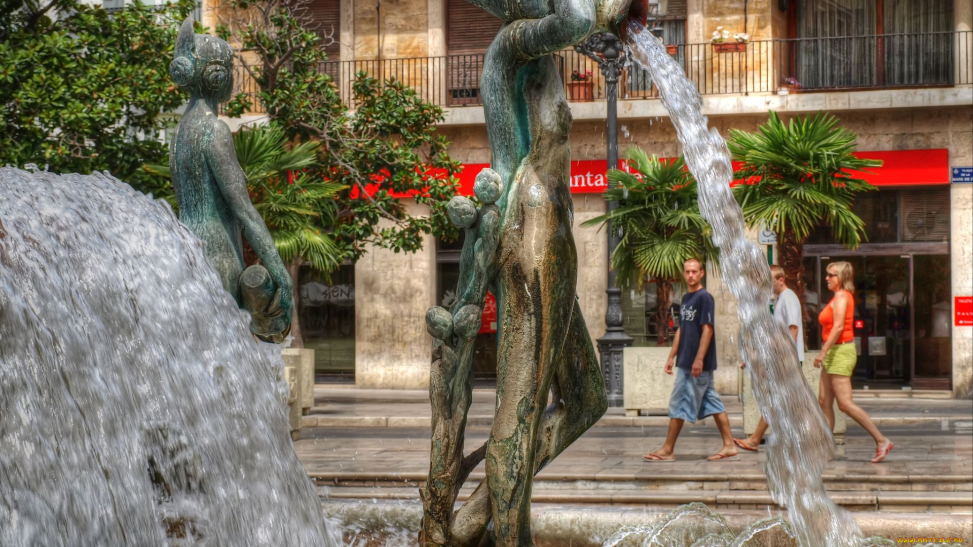 plaza, de, la, virgen, valencia, города, фонтаны