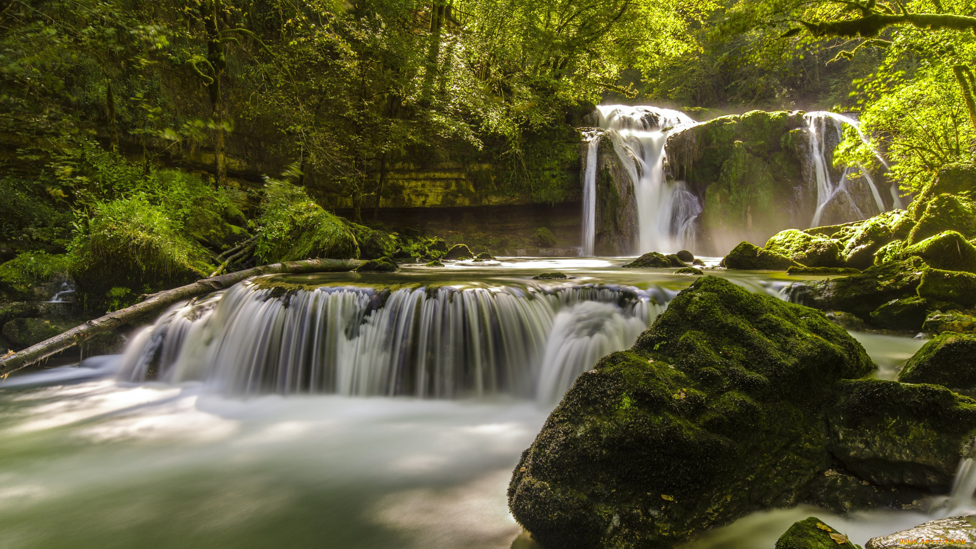 природа, водопады, поток, вода