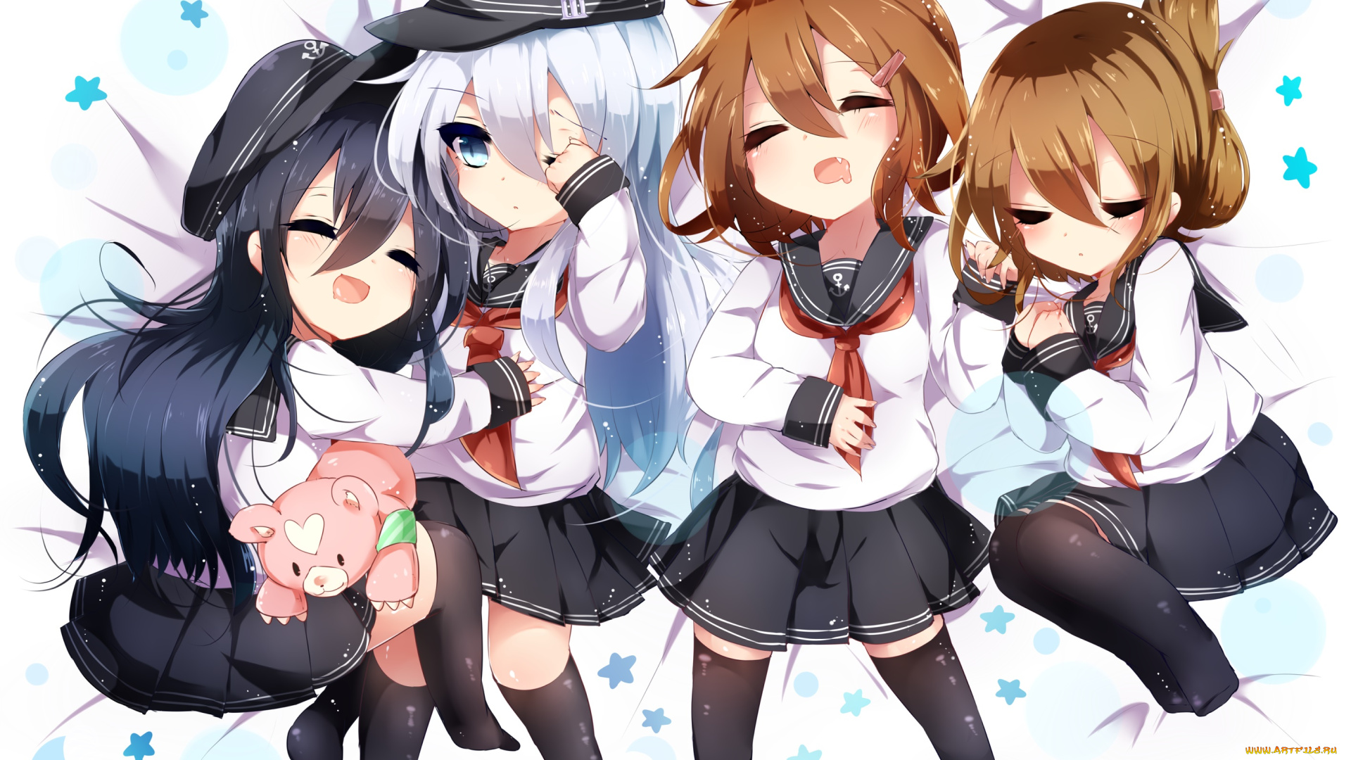 аниме, kantai, collection, взгляд, девушки, фон