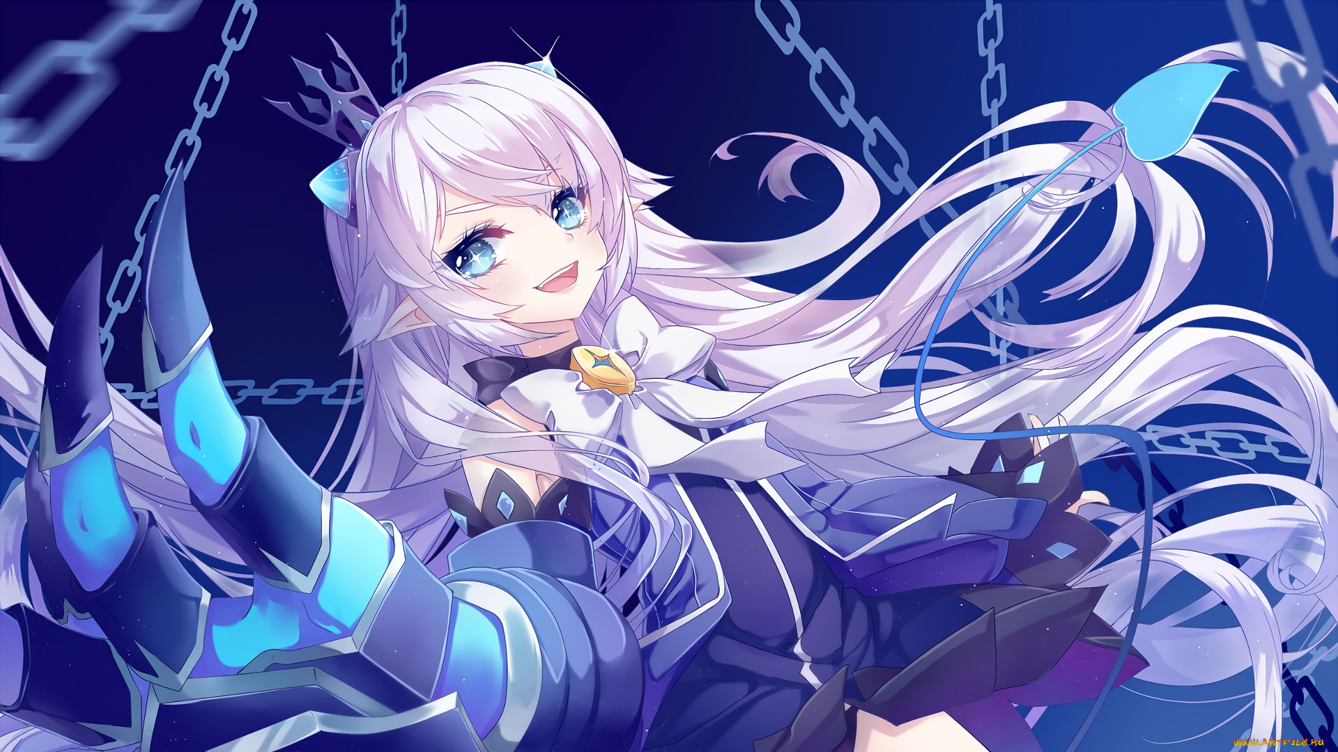 elsword, аниме, фон, взгляд, девушка