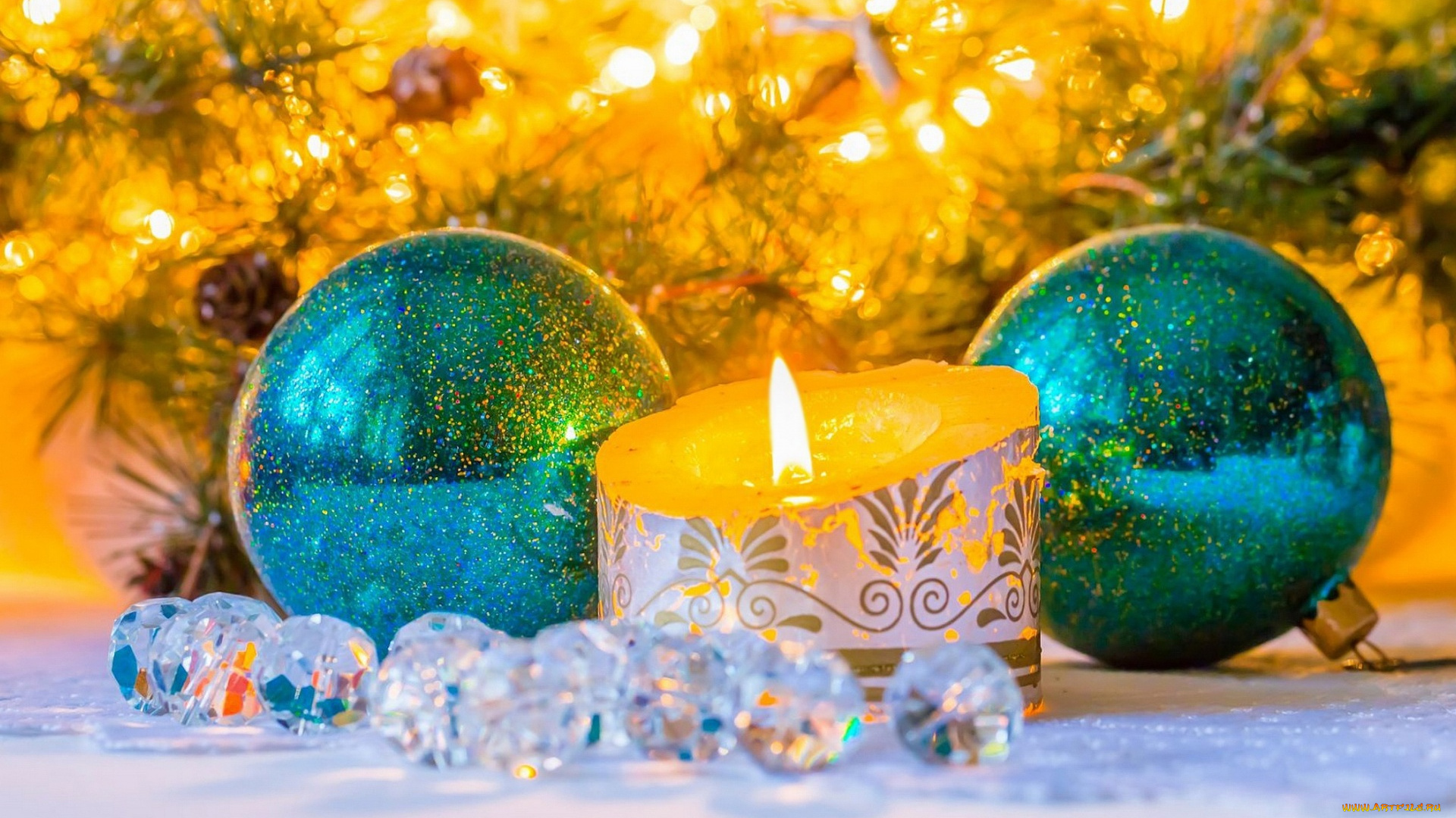 праздничные, новогодние, свечи, горит, праздник, игрушки, огни, огоньки, гирлянды, ёлочные, блеск