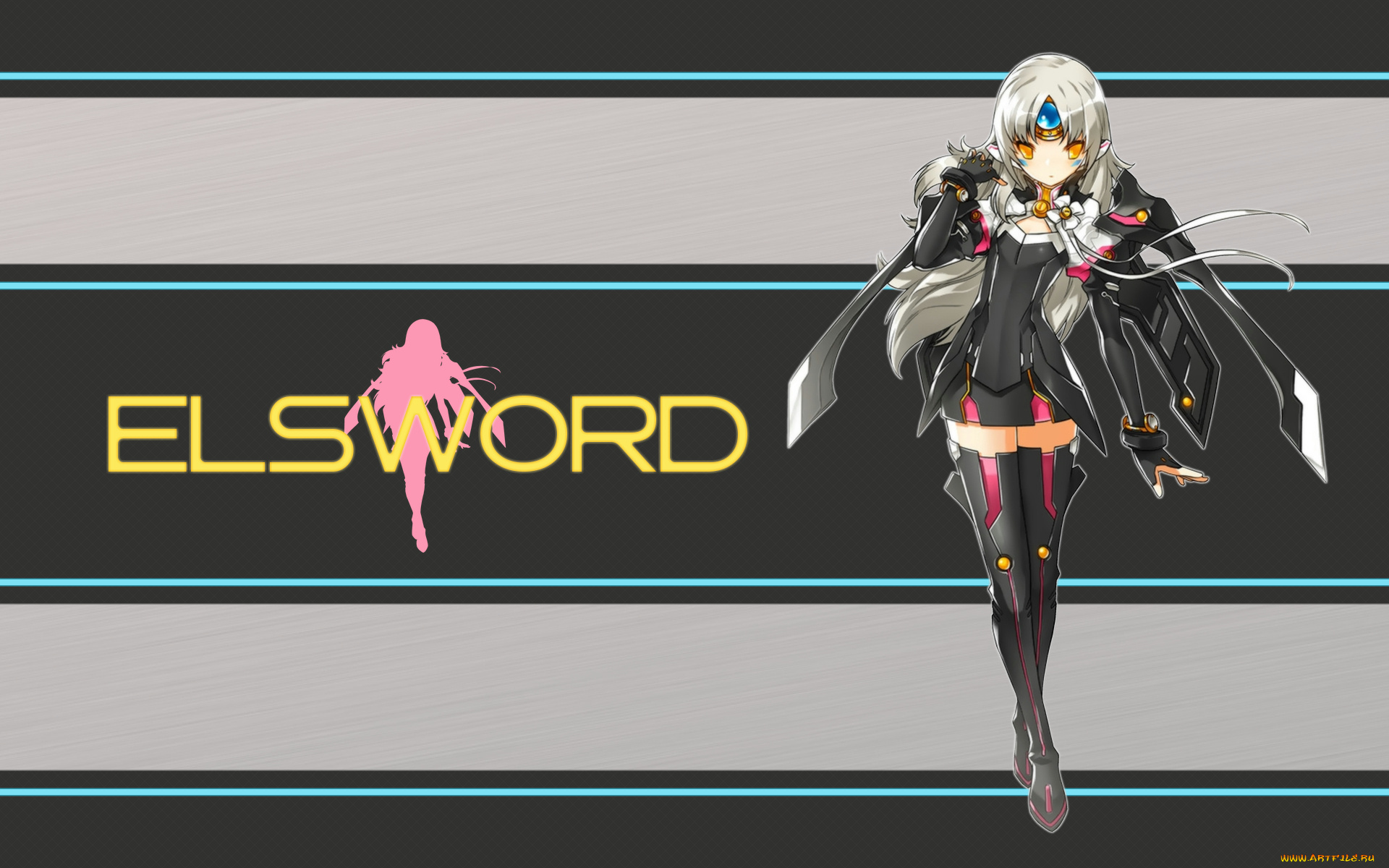 elsword, аниме, девушка, взгляд, фон