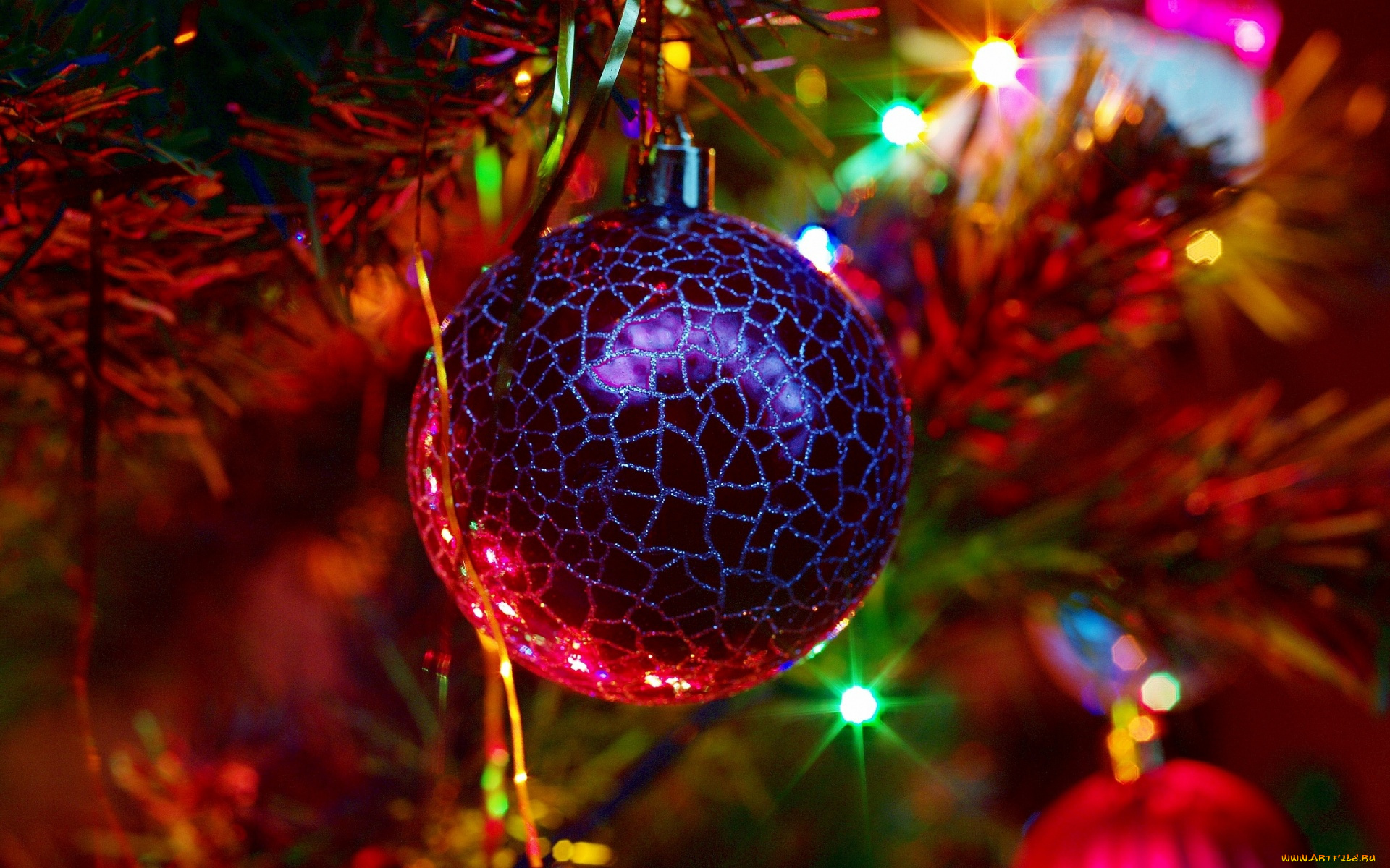 праздничные, шары, игрушка, мишура, new, year, ёлка, шар, новый, год, праздник, свет