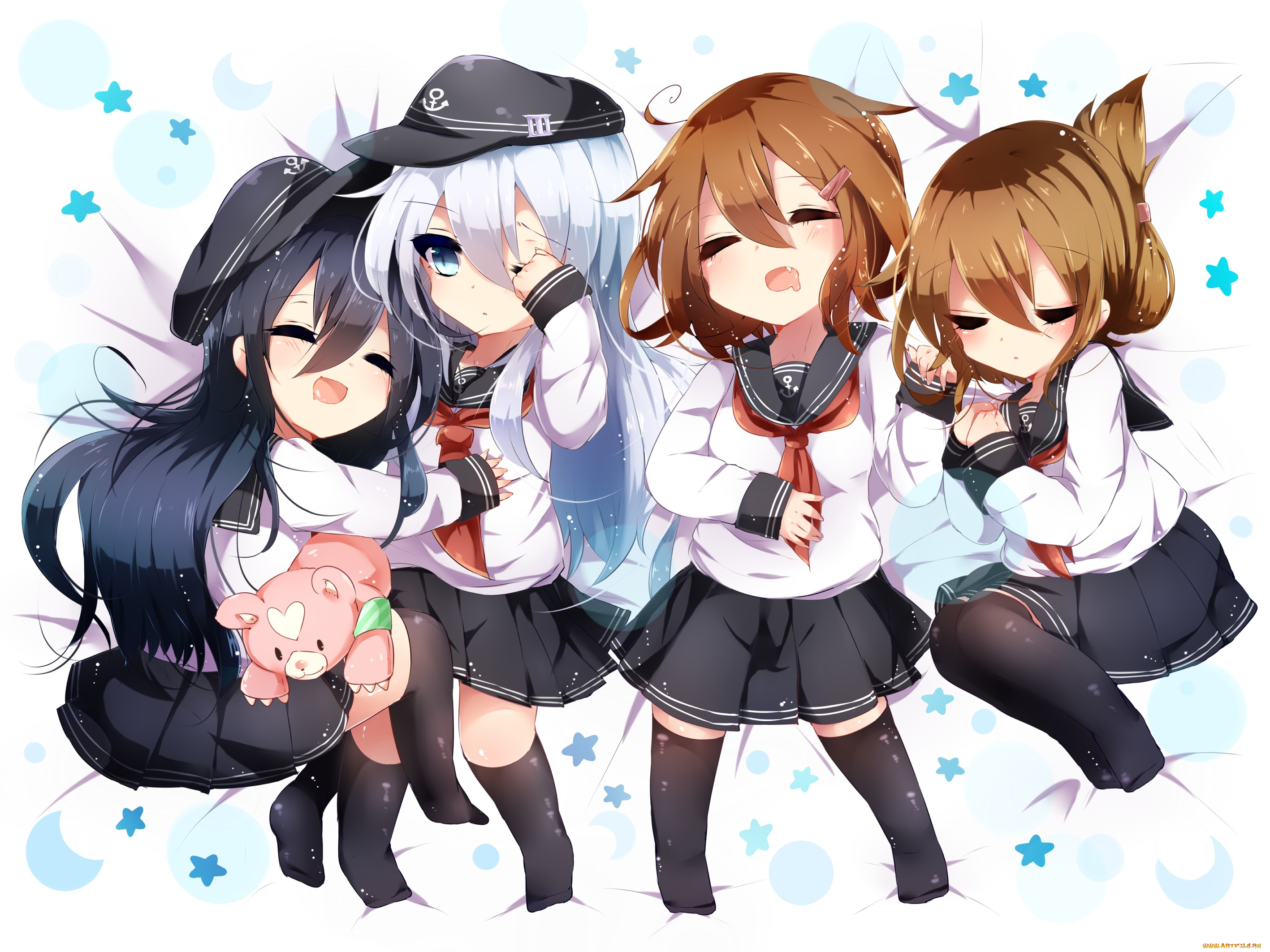 аниме, kantai, collection, взгляд, девушки, фон