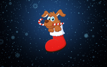 Картинка праздничные векторная+графика+ новый+год фон настроение праздник 2018 щенок год собаки минимализм батинок зима новый снег