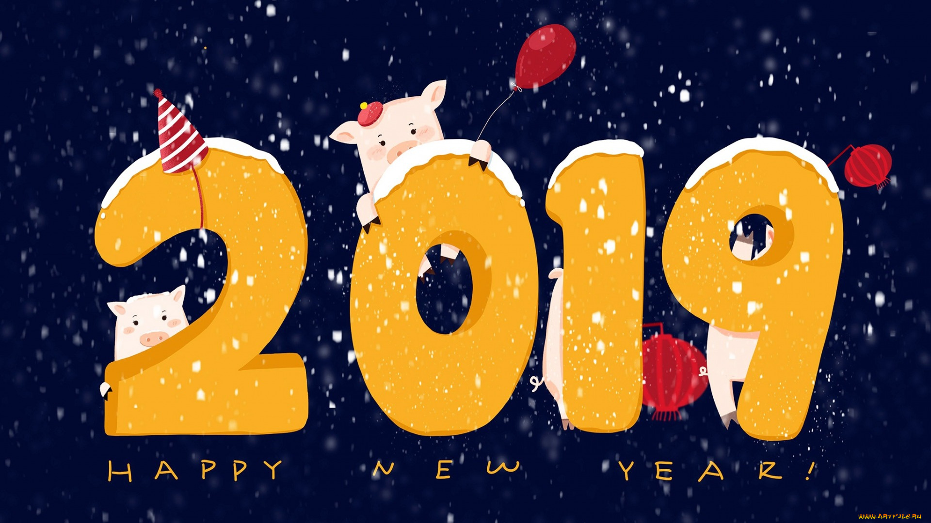 праздничные, векторная, графика, , новый, год, 2019, хрюшки, new, year, новый, год, фон, шарики
