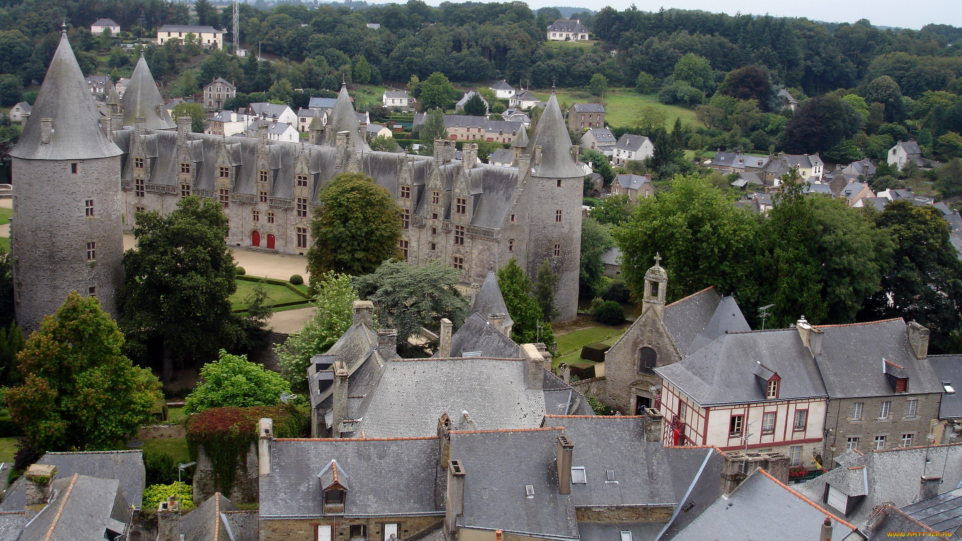 castle, morbihan, france, города, дворцы, замки, крепости, крыши, башни