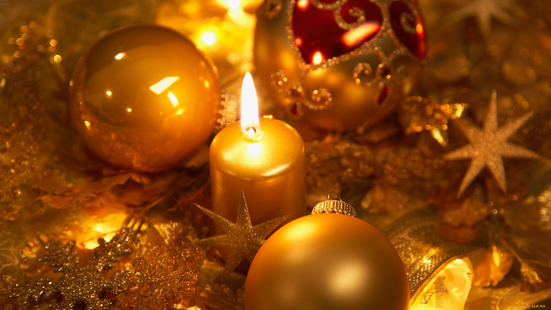 праздничные, новогодние, свечи, шары, украшения, свечи, звезды