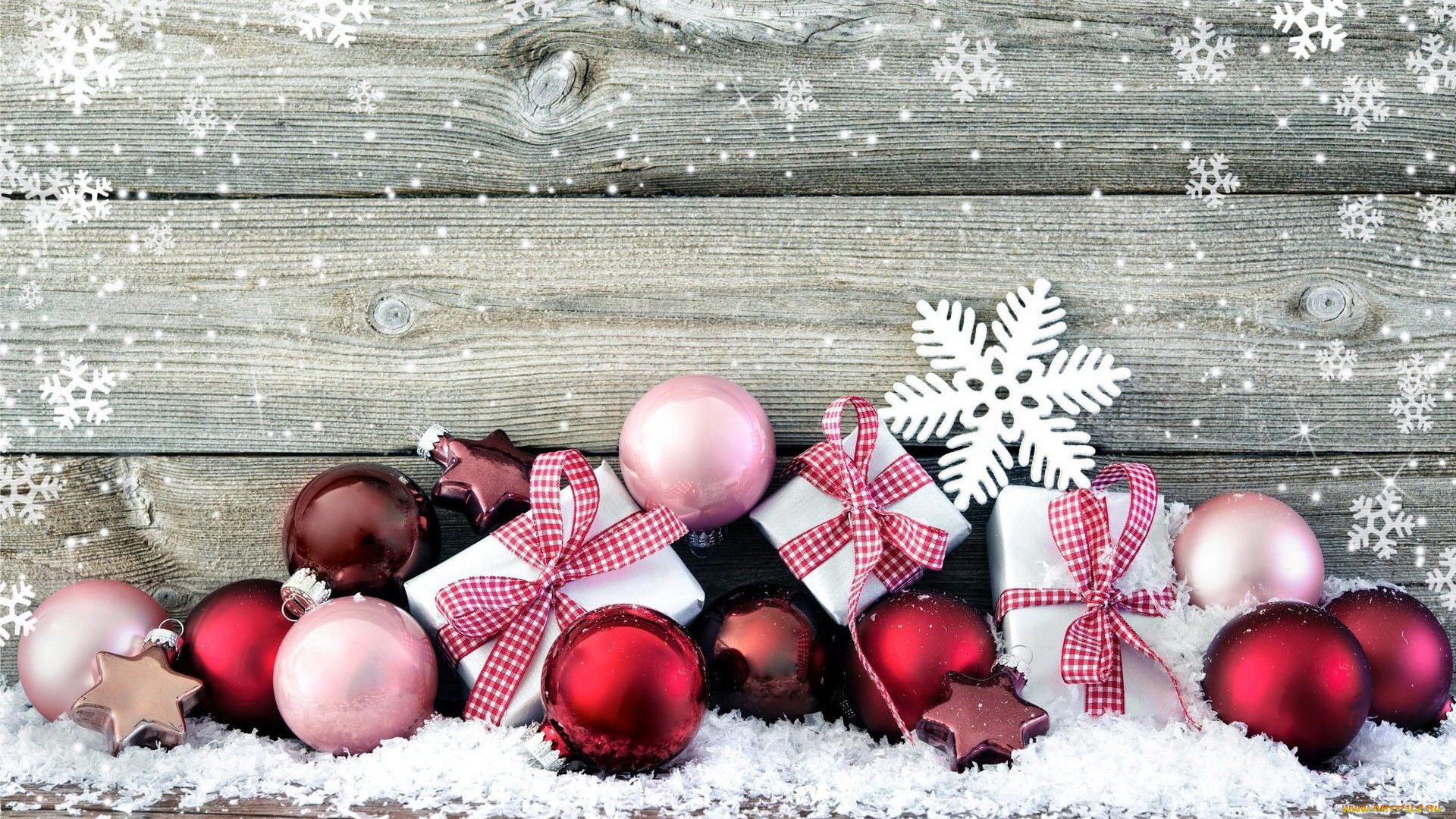 праздничные, подарки, и, коробочки, подарки, доски, коробки, снежинки, шары, снег