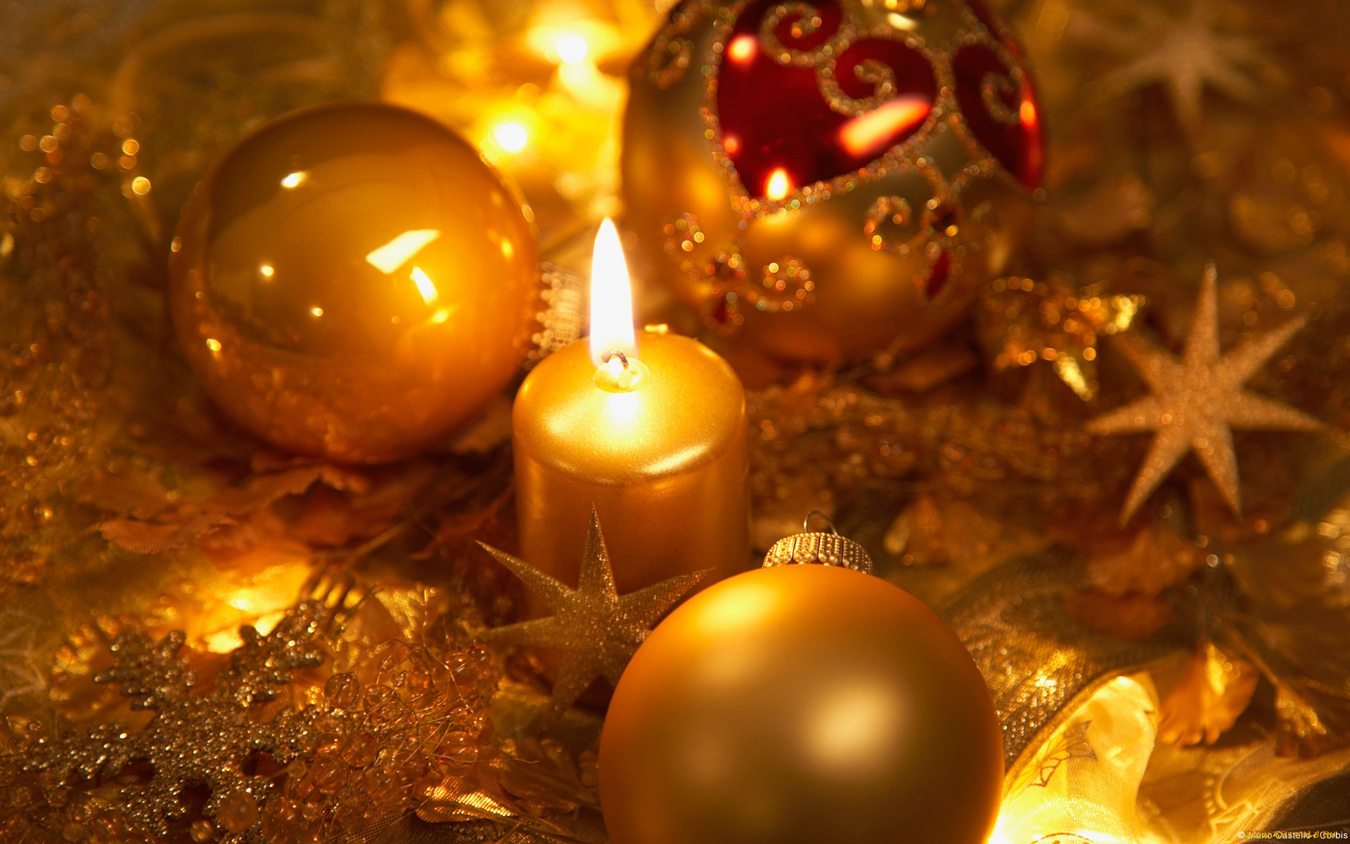 праздничные, новогодние, свечи, шары, украшения, свечи, звезды