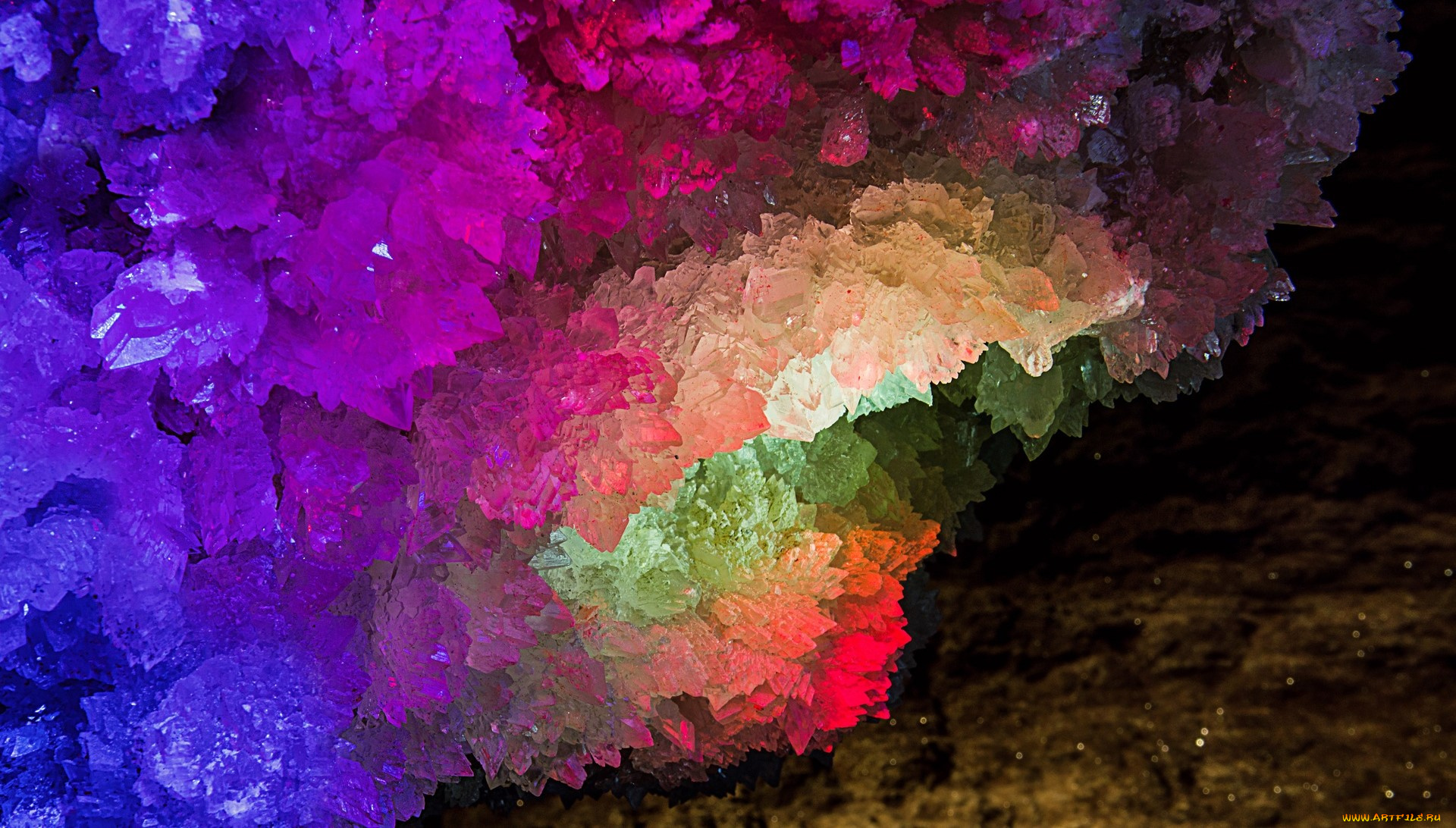 природа, макро, цвета, кристаллы, пещера