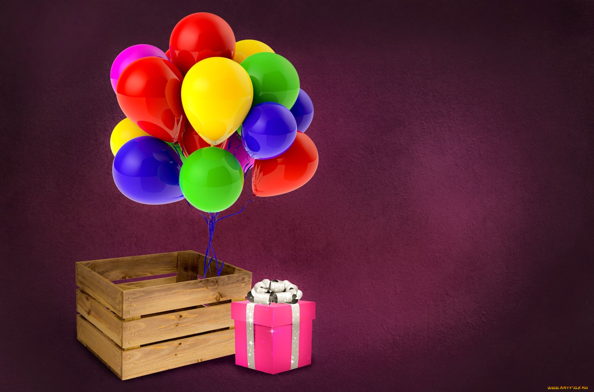 праздничные, подарки, и, коробочки, шарики, ящик, коробка, подарок