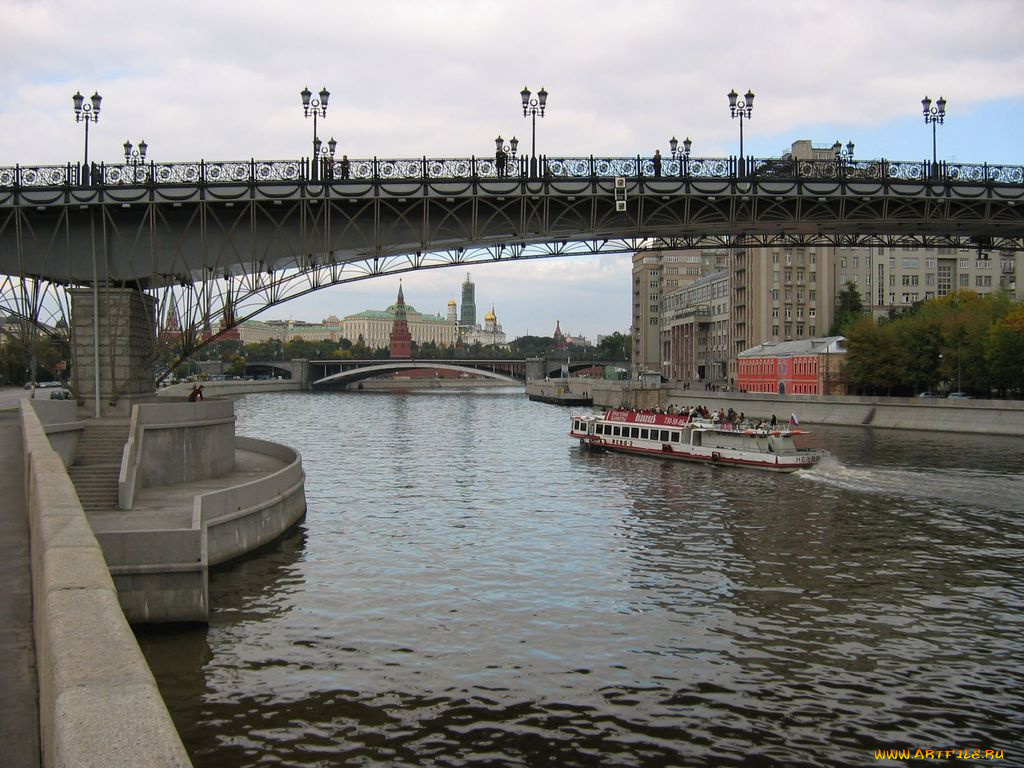 москва, набережная, города, россия