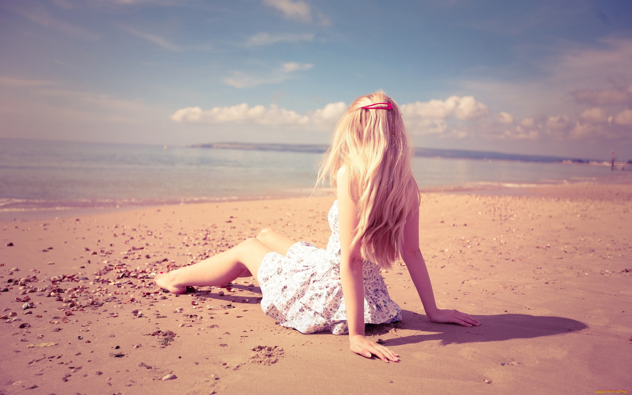 -Unsort, Блондинки, девушки, unsort, блондинки, блондинка, ракушки, песок, берег, пляж