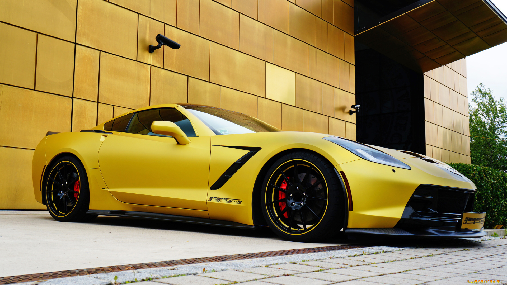 автомобили, chevrolet, c7, желтый, coupe, 2014г, stingray, geiger, corvette