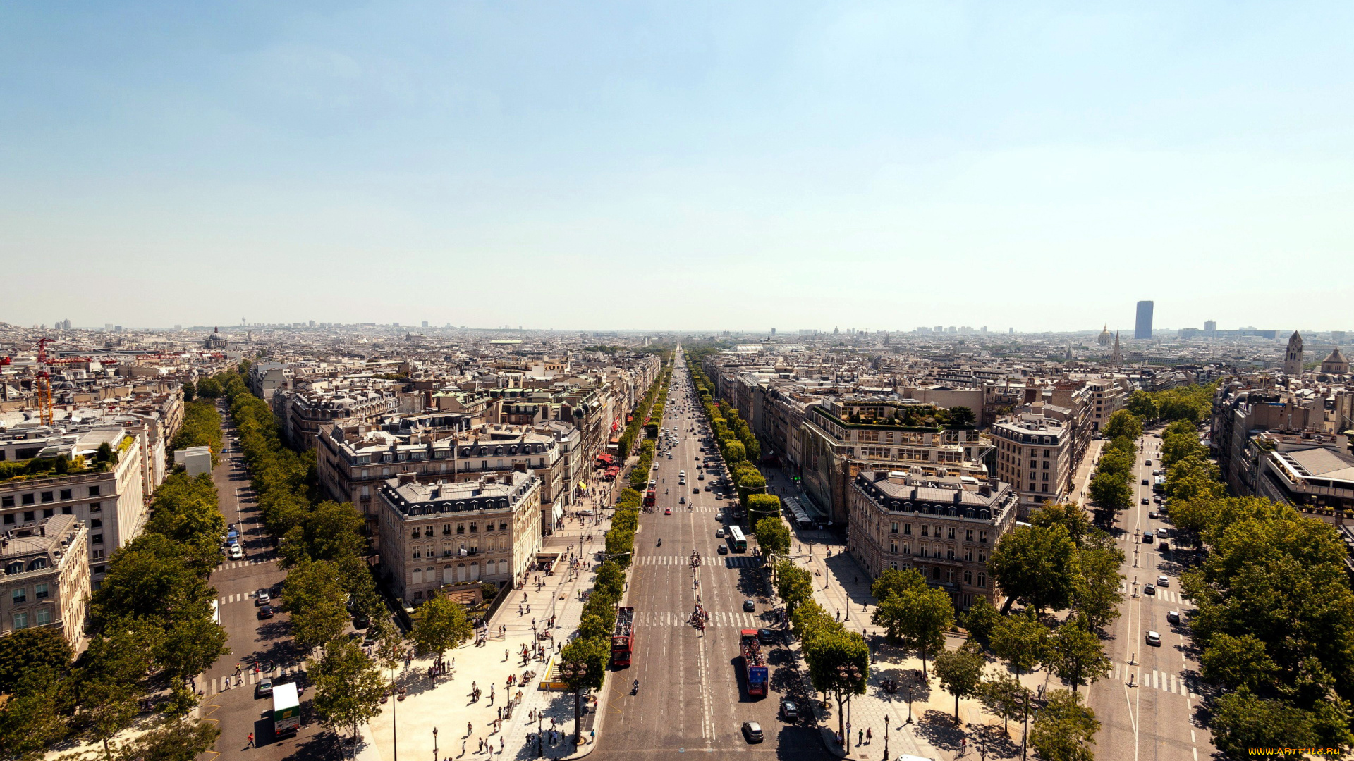 города, париж, , франция, панорама, улицы
