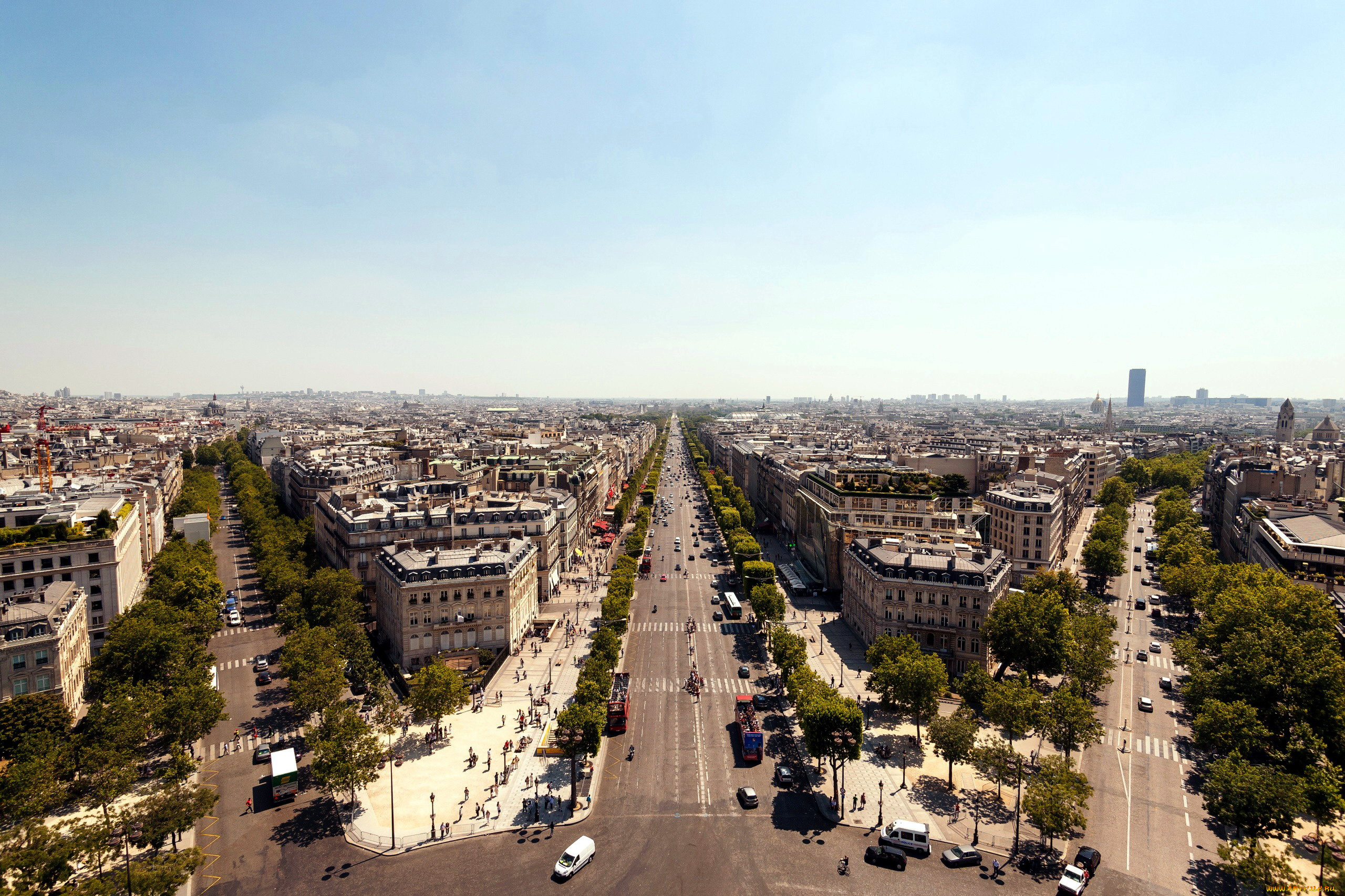 города, париж, , франция, панорама, улицы