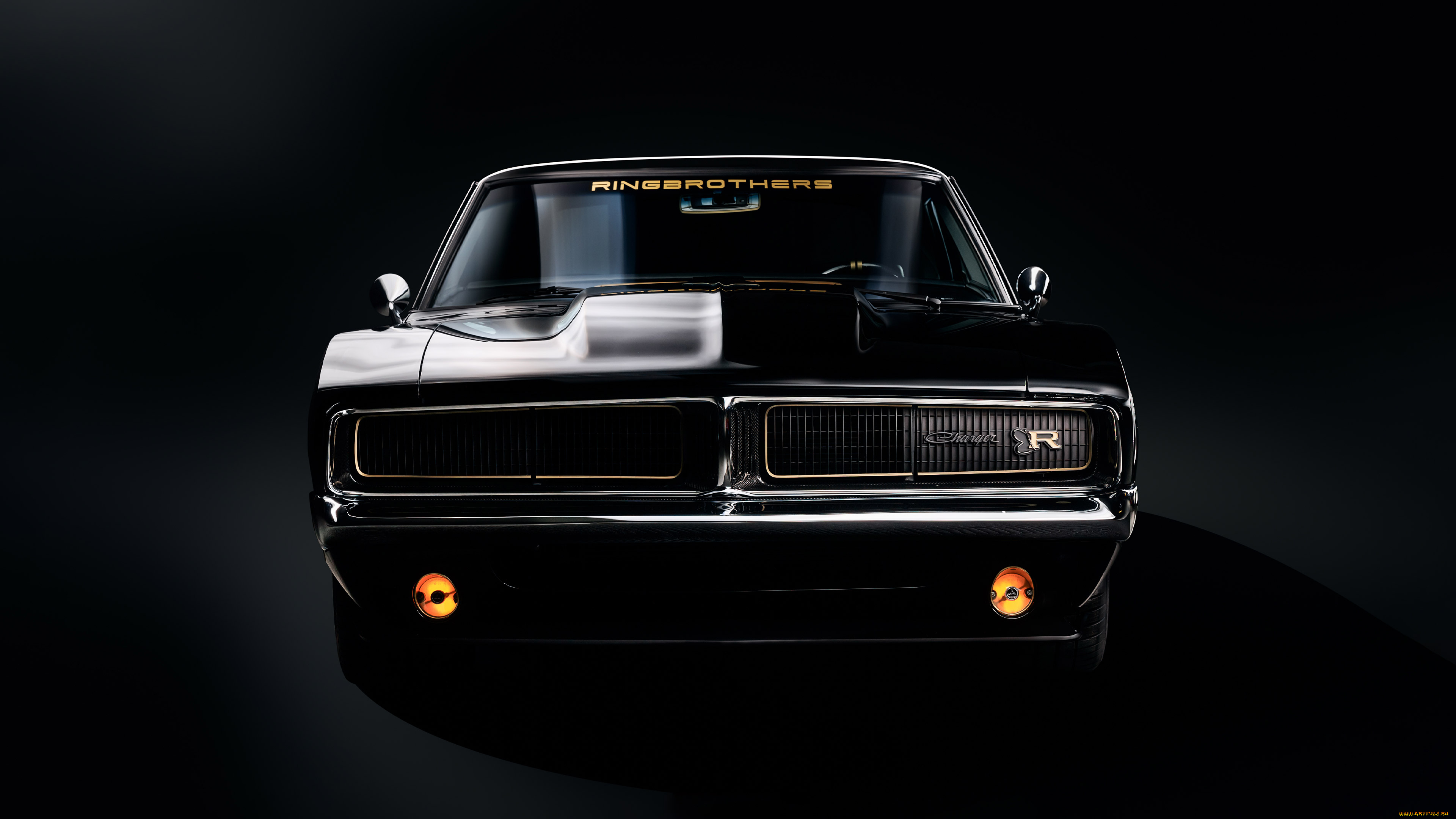 автомобили, dodge, 1969, front, black, charger, sema, ringbrothers, 2023