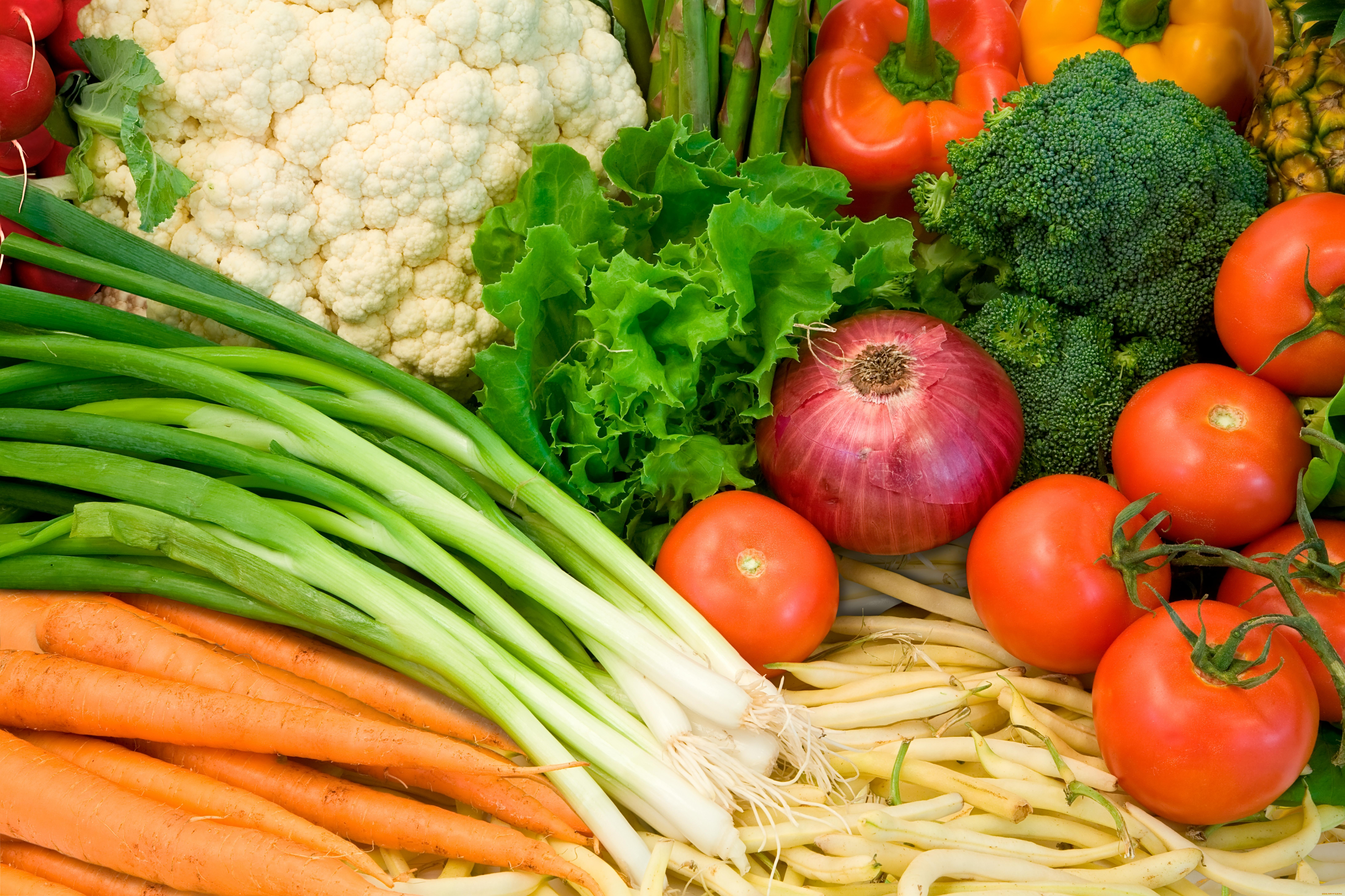еда, овощи, брокколи, помидоры, репчатый, лук, зелёный, салат, болгарский, перец, морковь, витамины, томаты