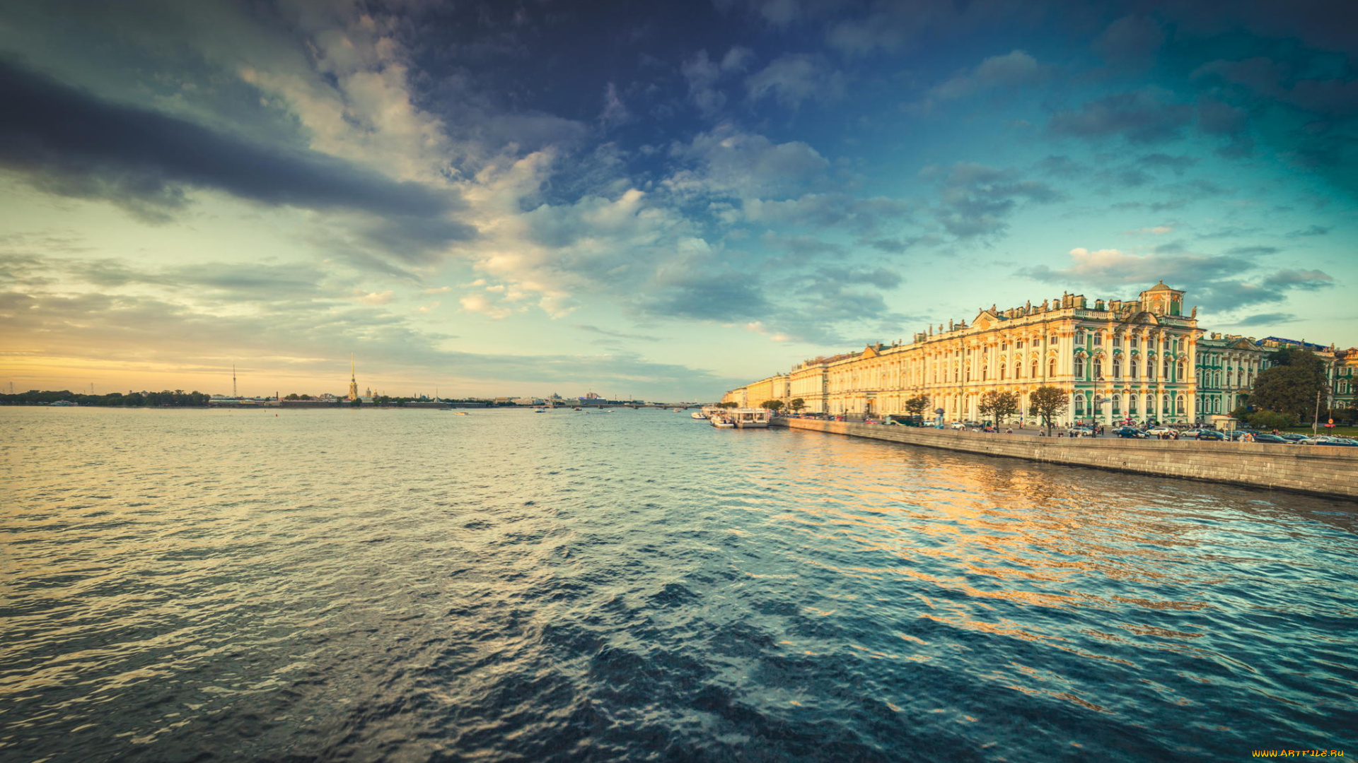 авт, , александр, берган, города, санкт-петербург, , петергоф, , россия, набережная, эрмитаж, зимний, дворец, река, нева