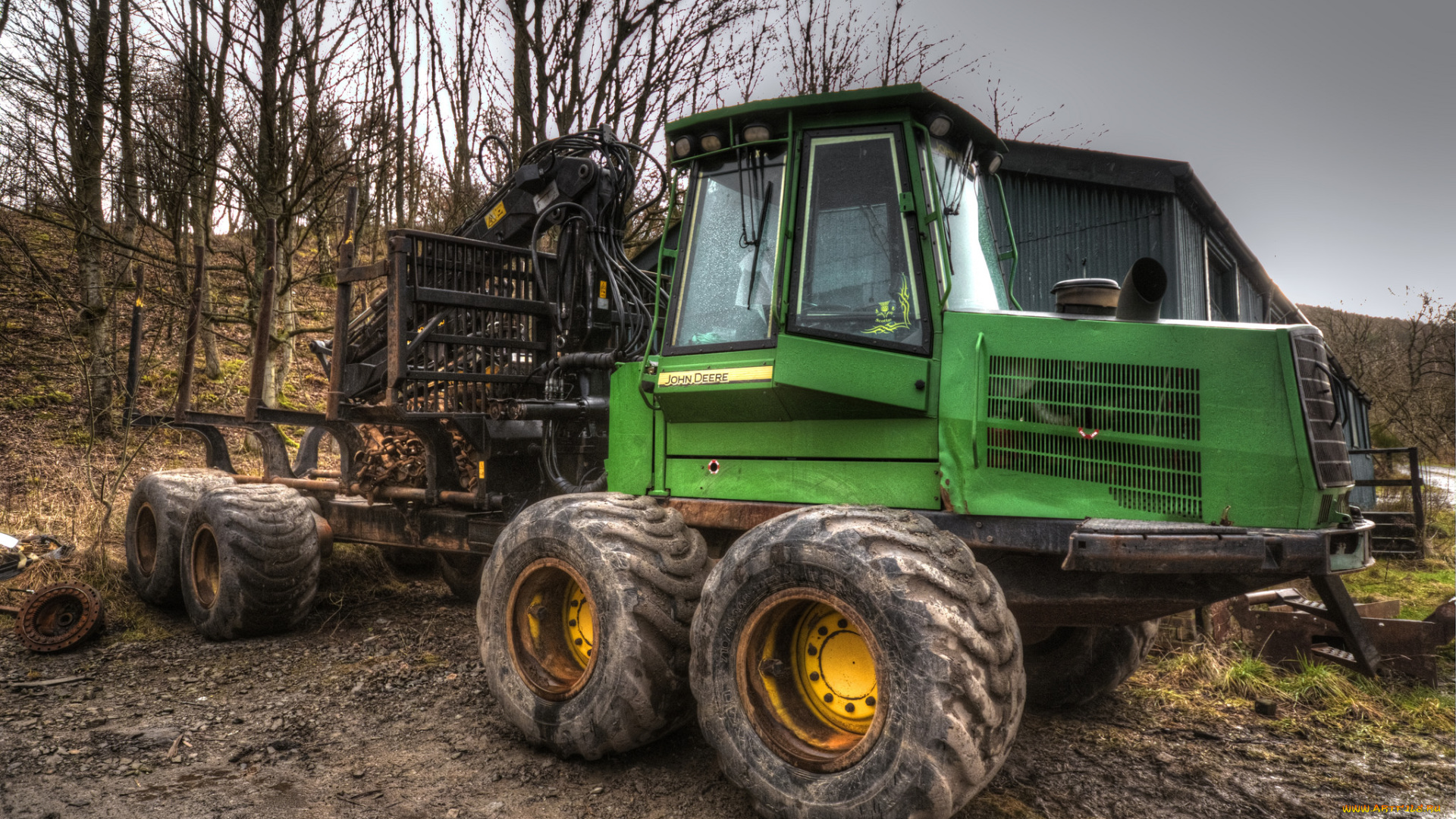 john, deere, log, hauler, техника, тракторы, прицеп, колесный, лесозаготовка, трактор